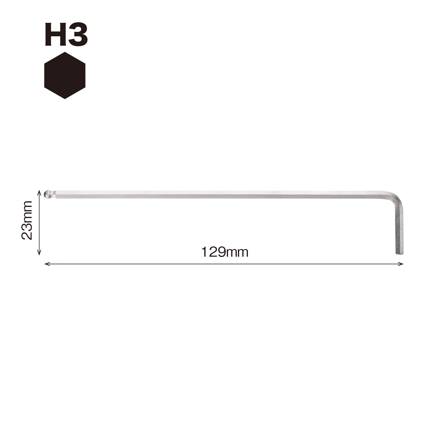 베셀 8300BP-L 3mm 볼포인트 L형 렌치 롱타입 이미지 2