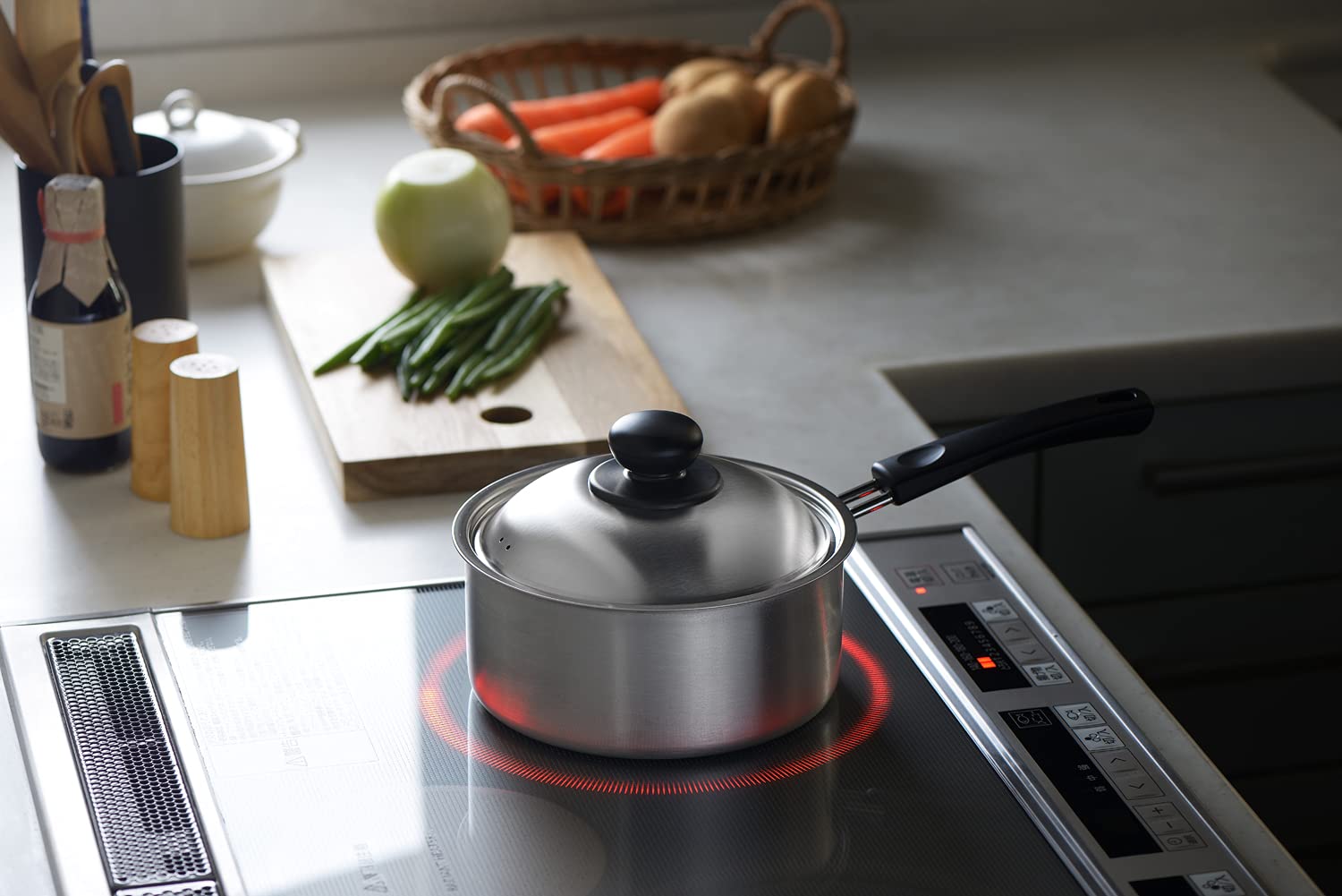 요시카와 COOK EASY SJ3320 18cm 편수냄비 실버 IH겸용 편수냄비 18cm 이미지 4