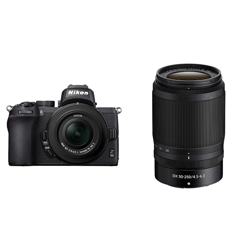 니콘 Z50 미러리스 카메라 16-50 50-250 VR 더블 줌 렌즈킷 블랙