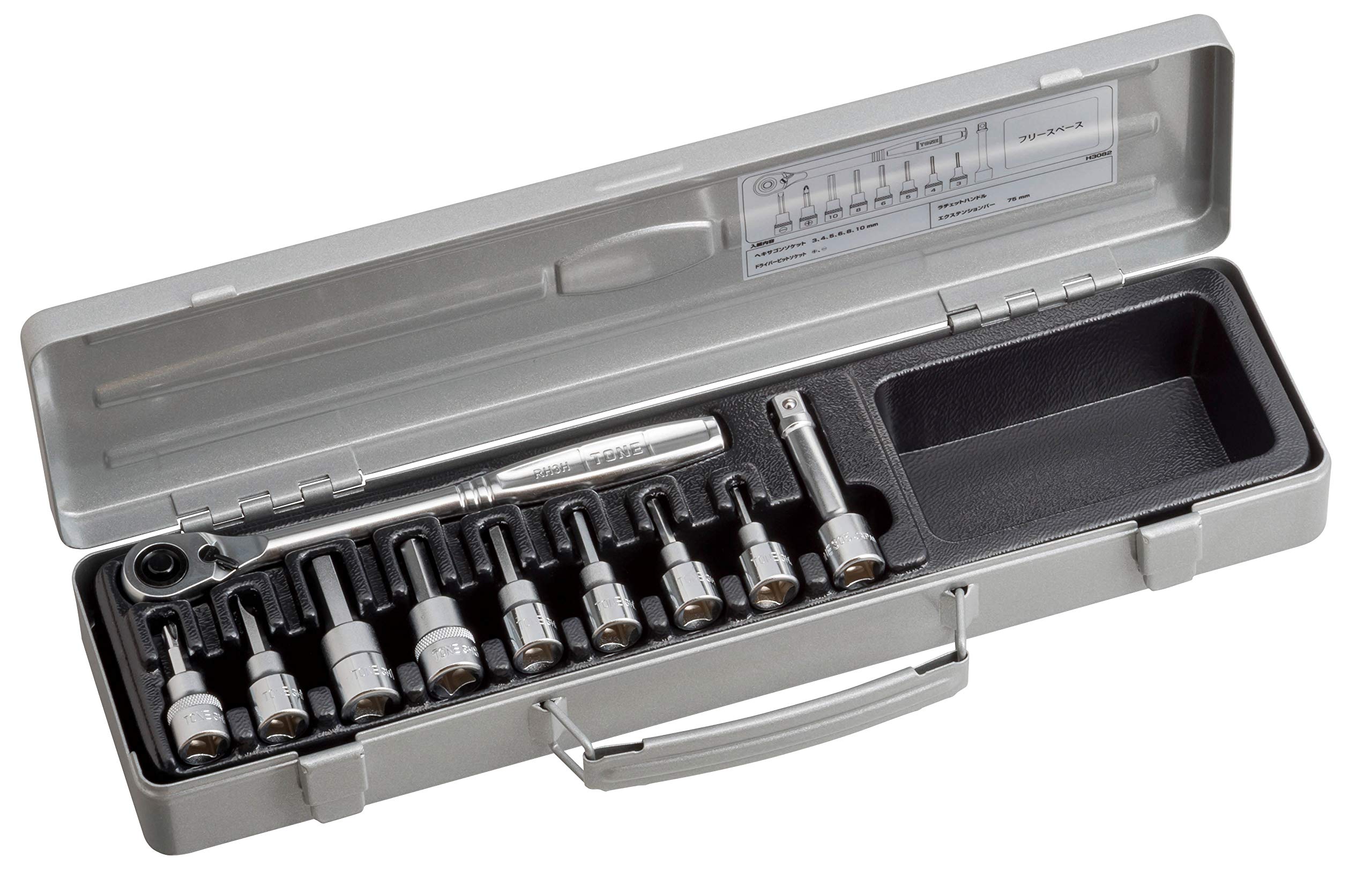토네 실버 H3082 9.5mm 헥사곤 소켓 렌치 세트 10점 이미지 3