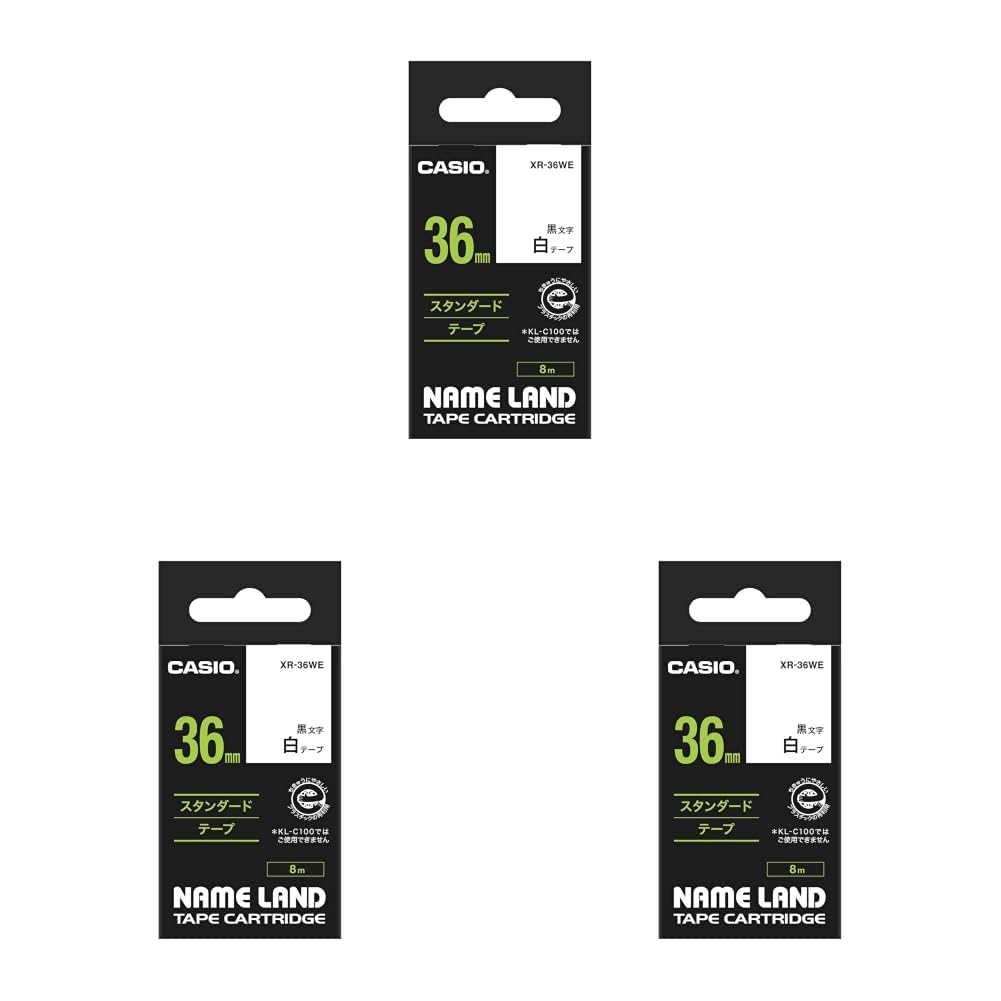 카시오 네임랜드 화이트 XR-36WE 36mm 라벨테이프 36mm 화이트 단품