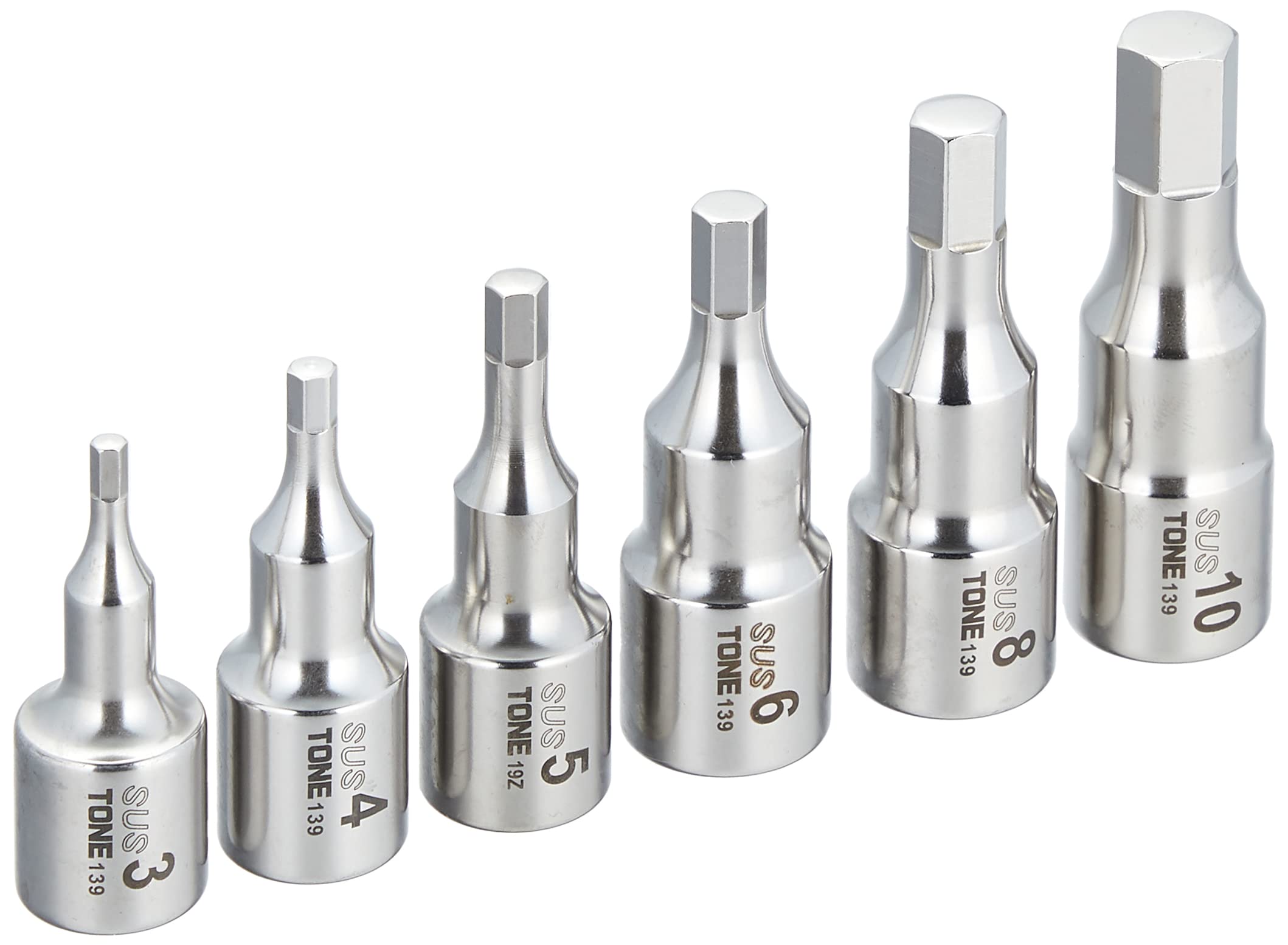 토네 SHH306 SUS 육각 9.5mm 소켓 세트 홀더포함 6점