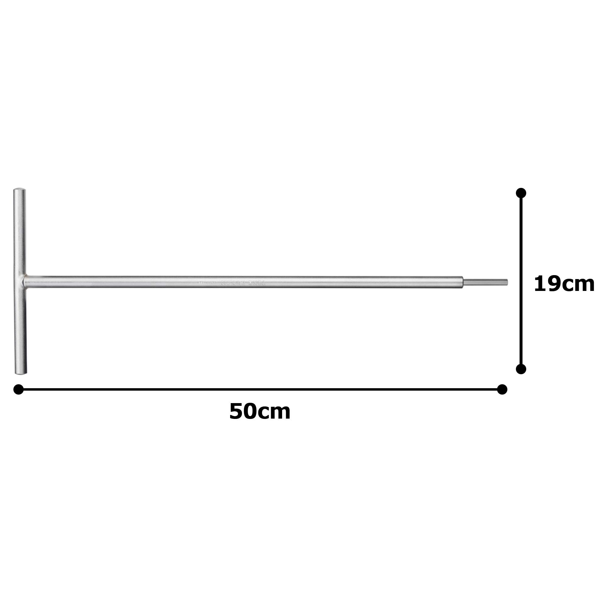 토네 롱 T형 육각렌치 THW-06L500 6mm 이미지 3