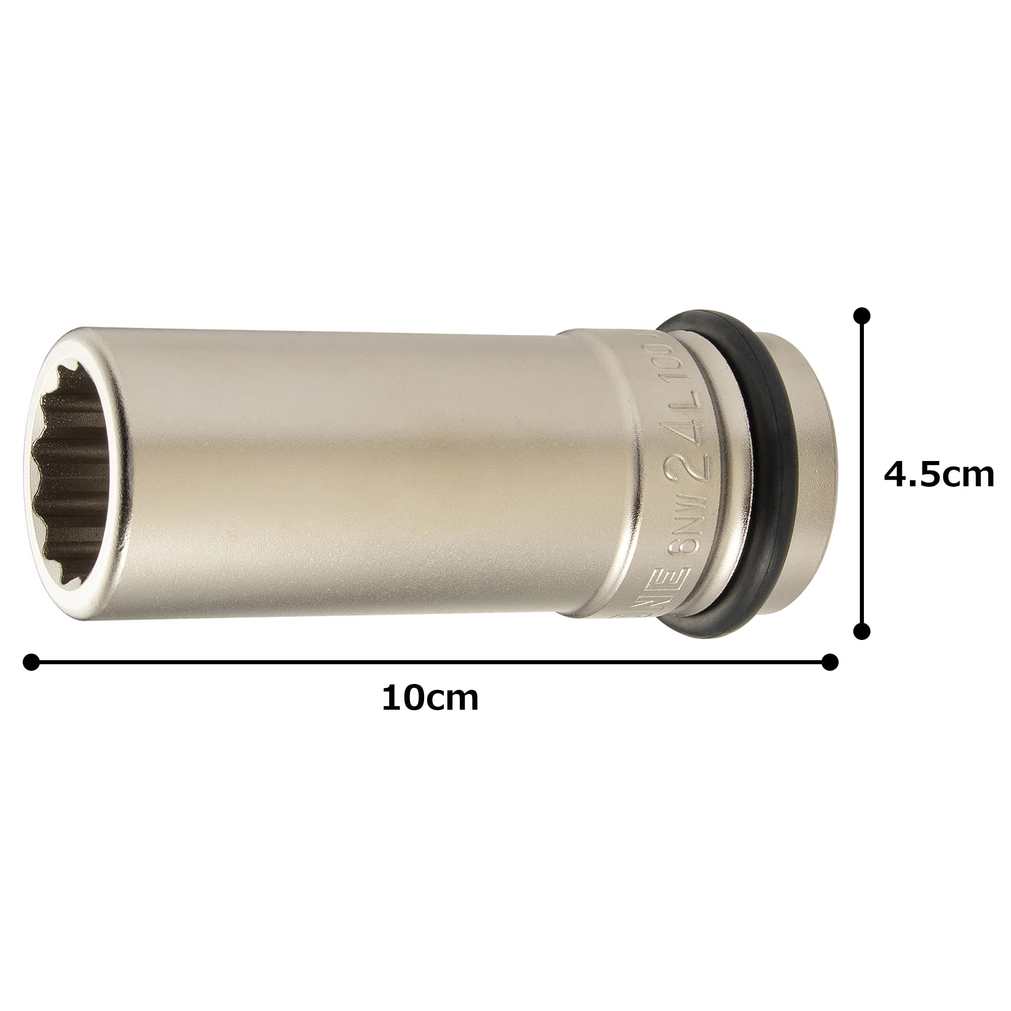 토네 6NW-24L100 24mm 임팩트 롱소켓 12각 이미지 4
