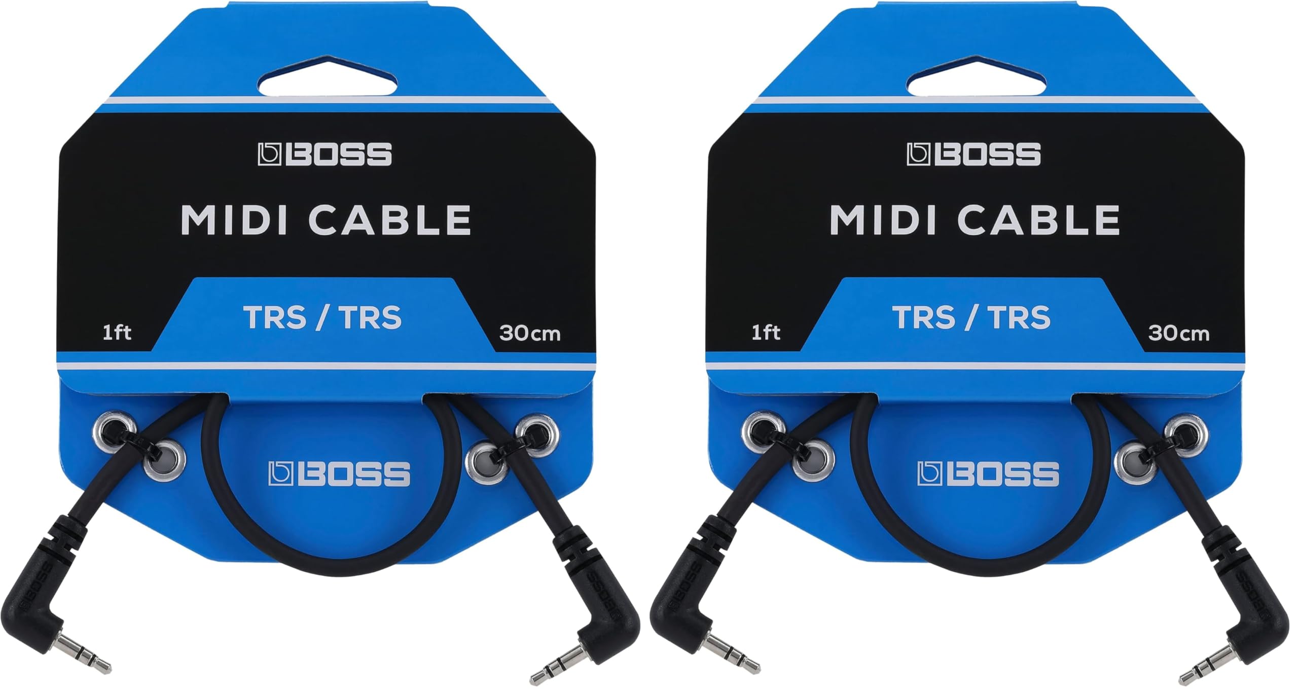 보스 BCC-1-3535 30cm MIDI 케이블 TRS L형 2개입