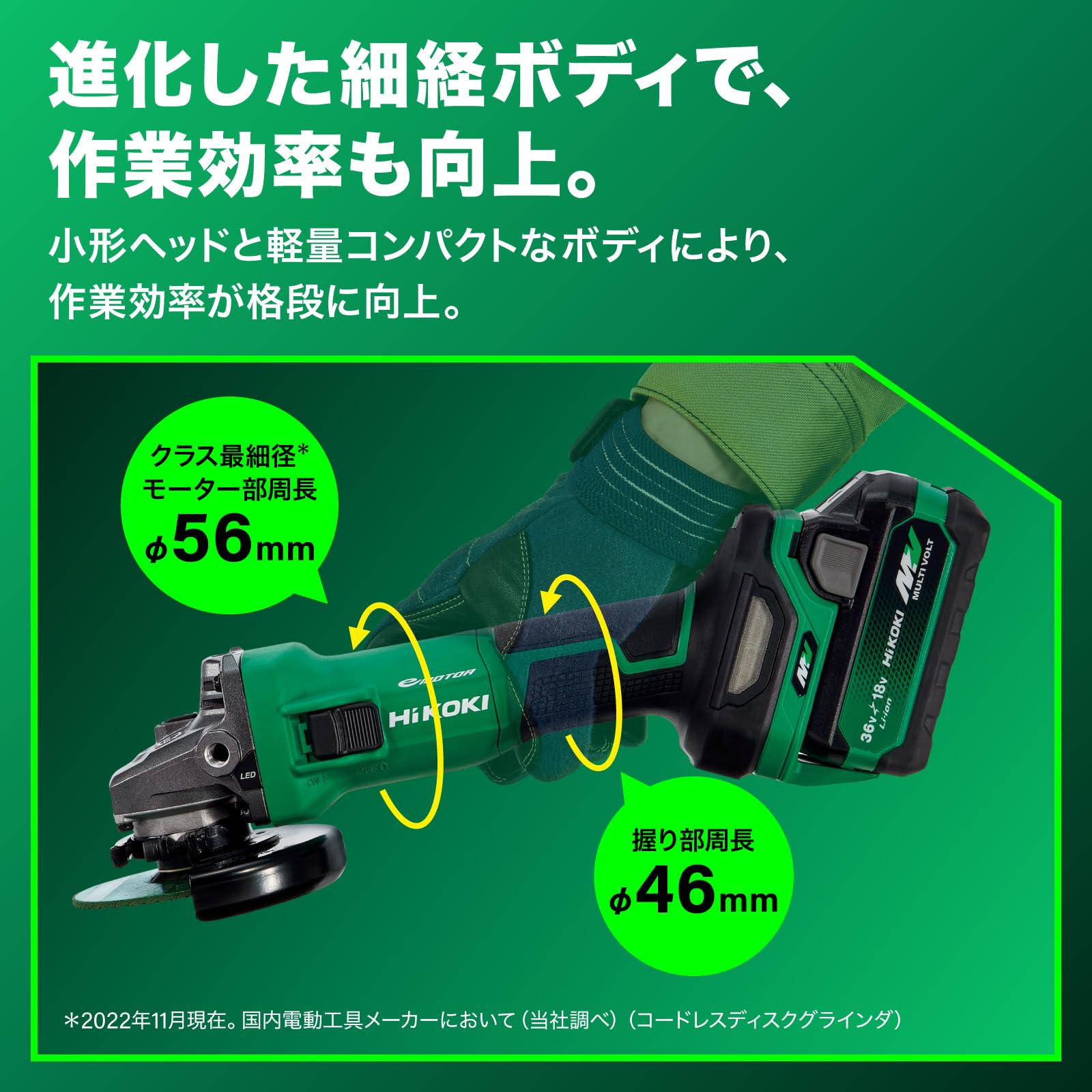 하이코키 G1810DB 100mm 충전 디스크그라인더 플렉시블 연삭숫돌 세트 이미지 3