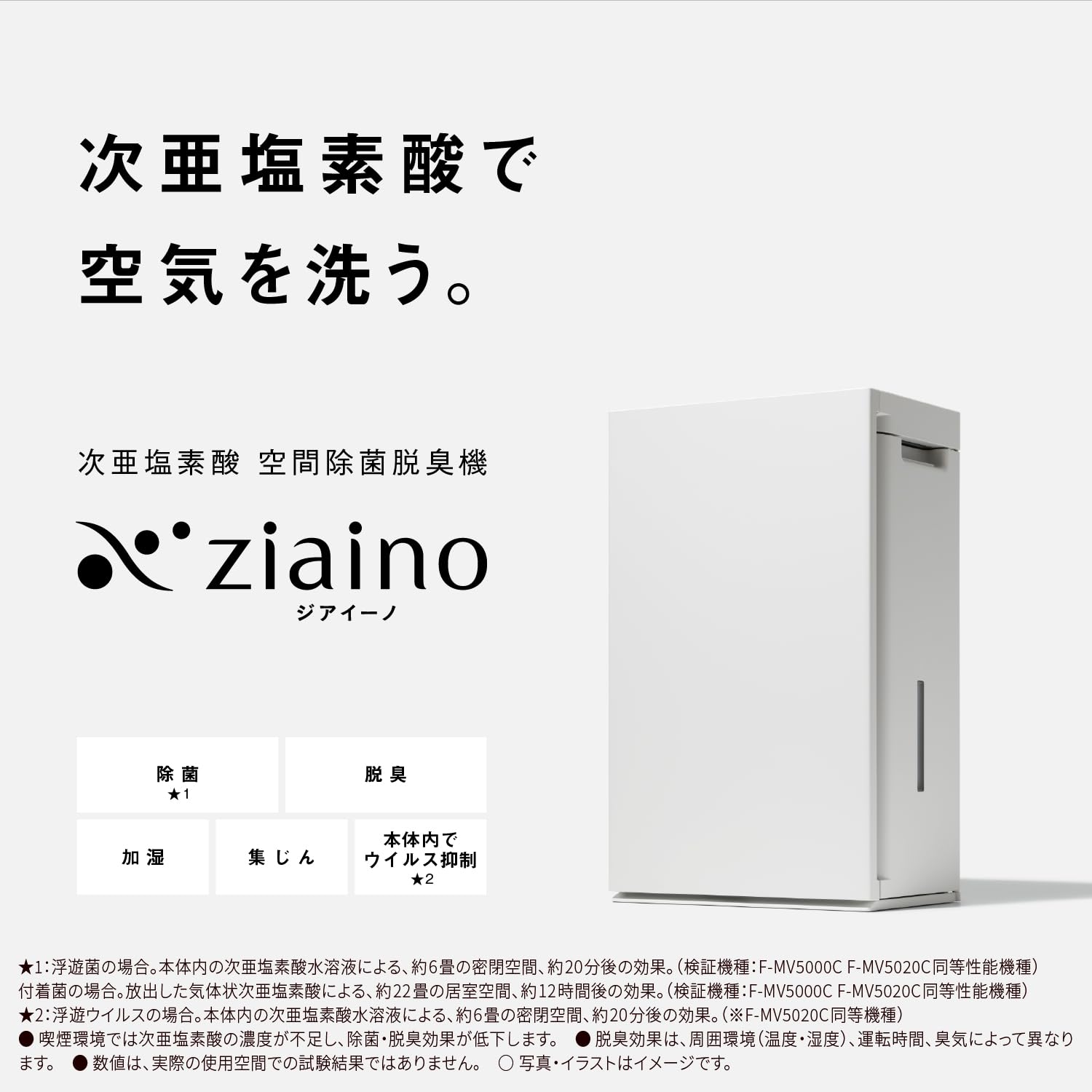 파나소닉 지아이노 펫 에디션 F-MV5020C-W 36m² 공간제균탈취기 차아염소산 이미지 2