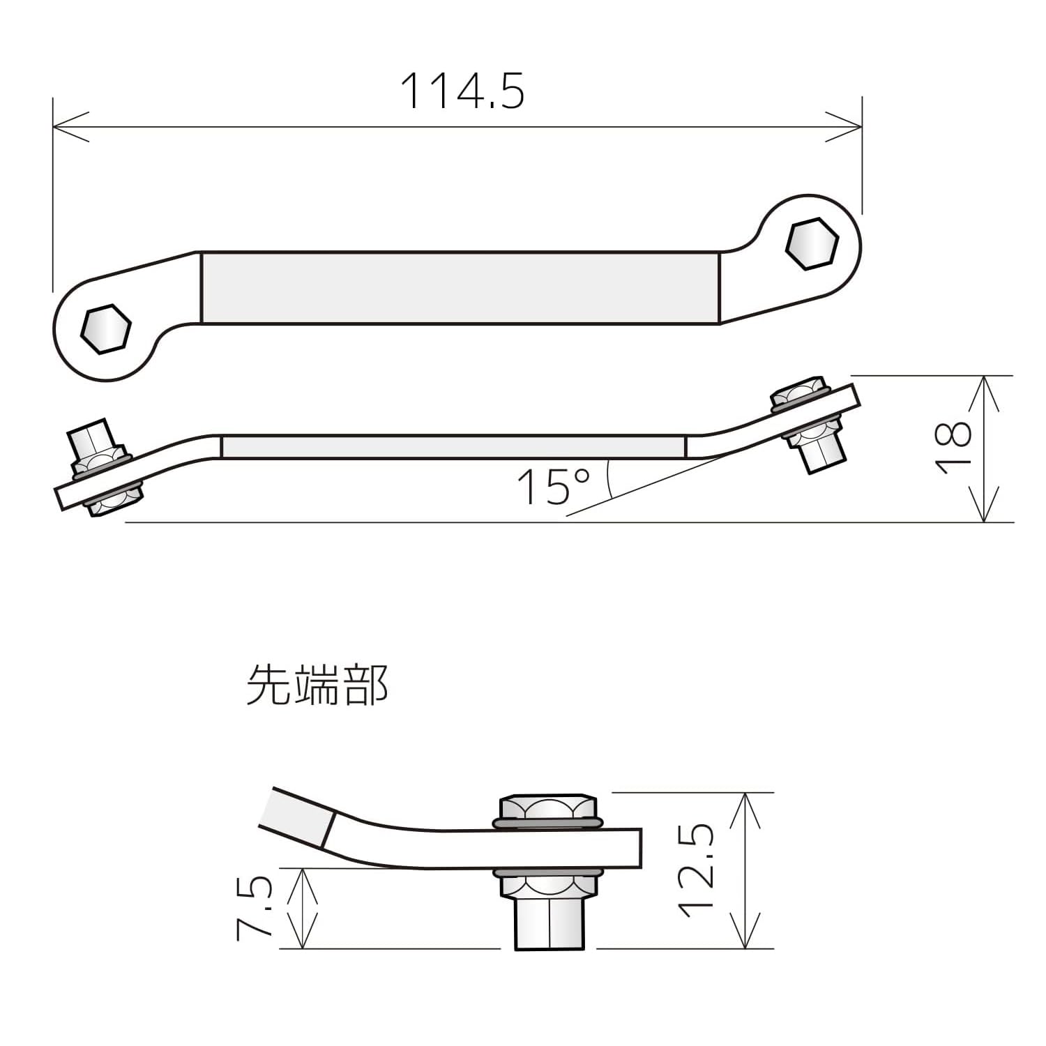엔지니어 DHX-04 박형 벤트 콤비 렌치 No.2 -6.0mm 이미지 4