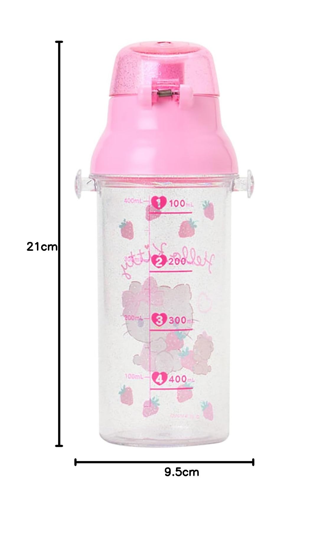 산리오 605719 원터치 클리어 보틀 투명 물병 식기세척기 원터치 투명 물병 헬로키티 이미지 5