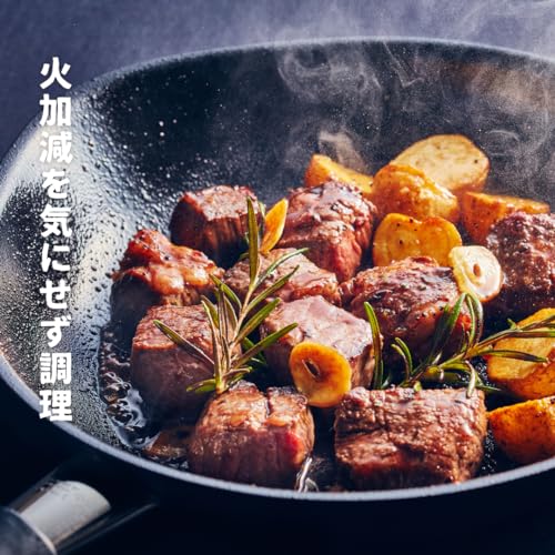 소리야나기 마그마플레이트 철 프라이팬 25cm 뚜껑포함 IH대응 이미지 3