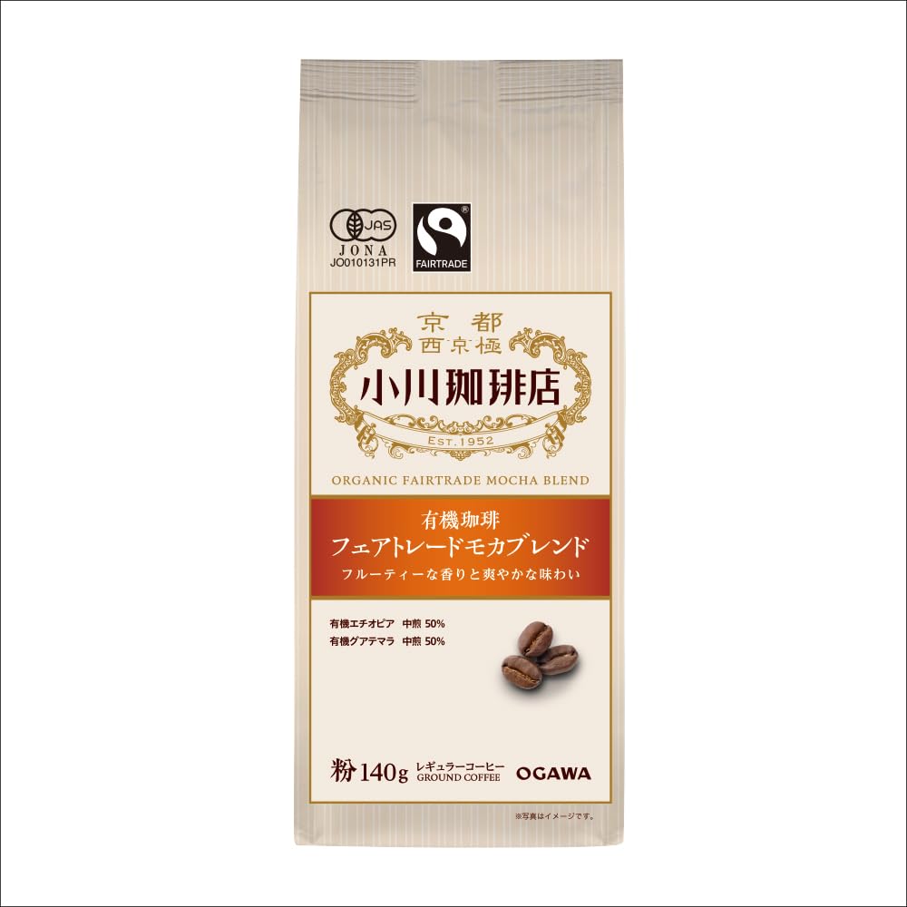 오가와커피 유기농 페어트레이드 모카 블렌드 분쇄 원두 140g Pack of 소