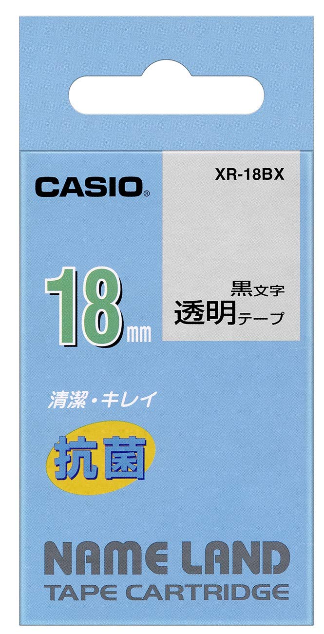 카시오 네임랜드 XR-18BX 18mm 라벨테이프 클리어