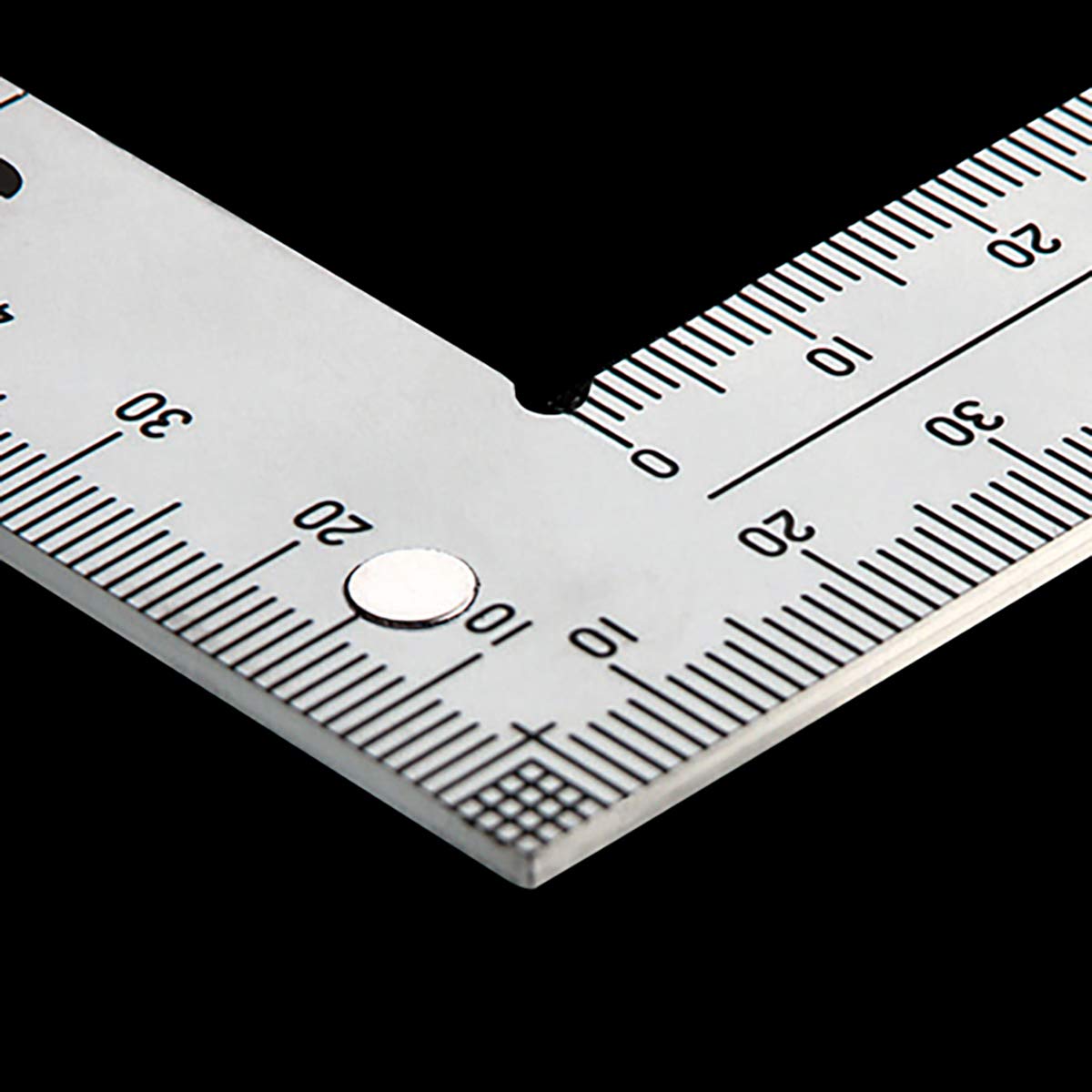신와 직각자 두꺼운 광폭 실버 50cm 10445 양면동일눈금 6단 자석부착 이미지 4