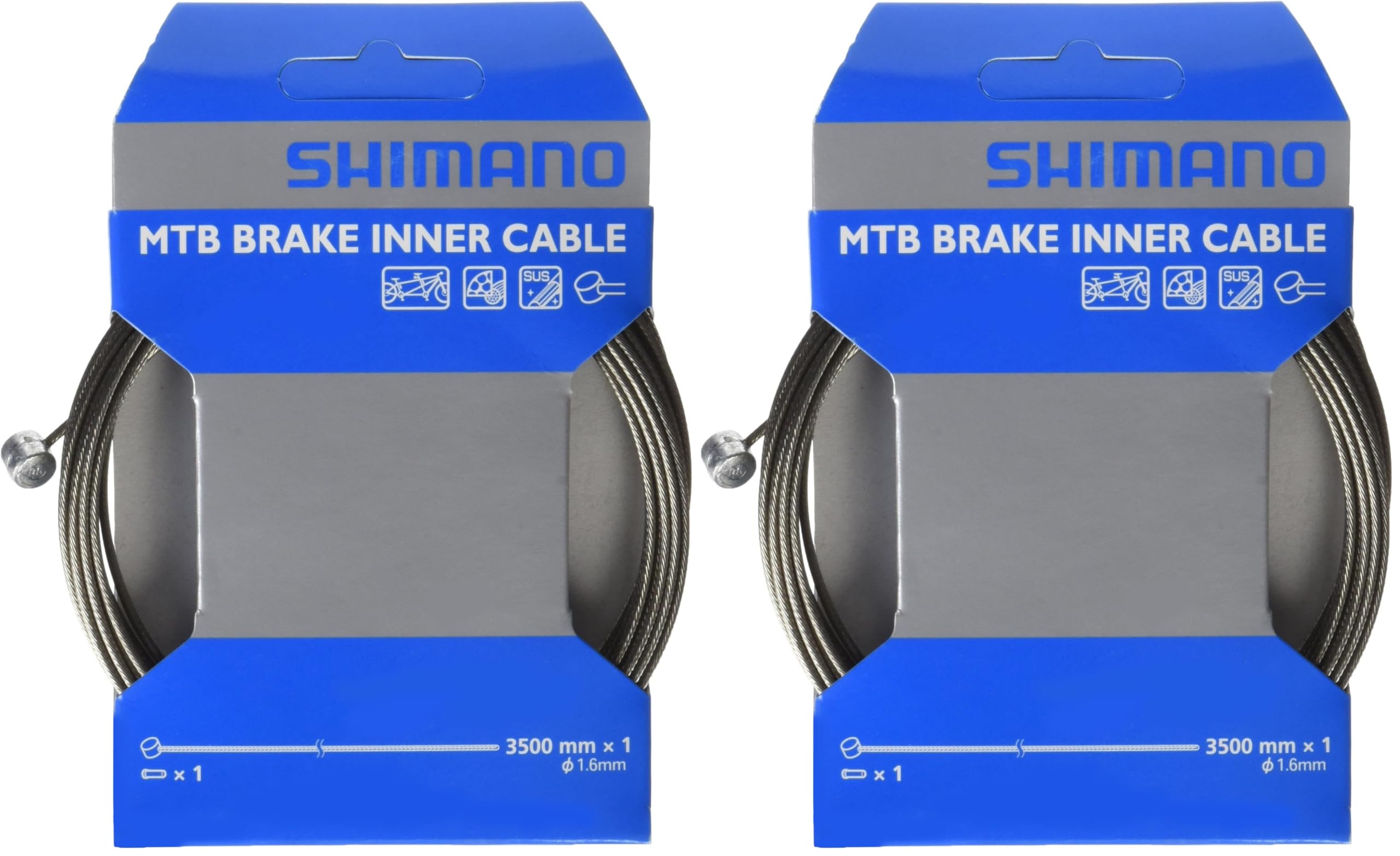 시마노 Y80Z35013 MTB 브레이크 이너 케이블 1.6mm x 3500mm 2개입
