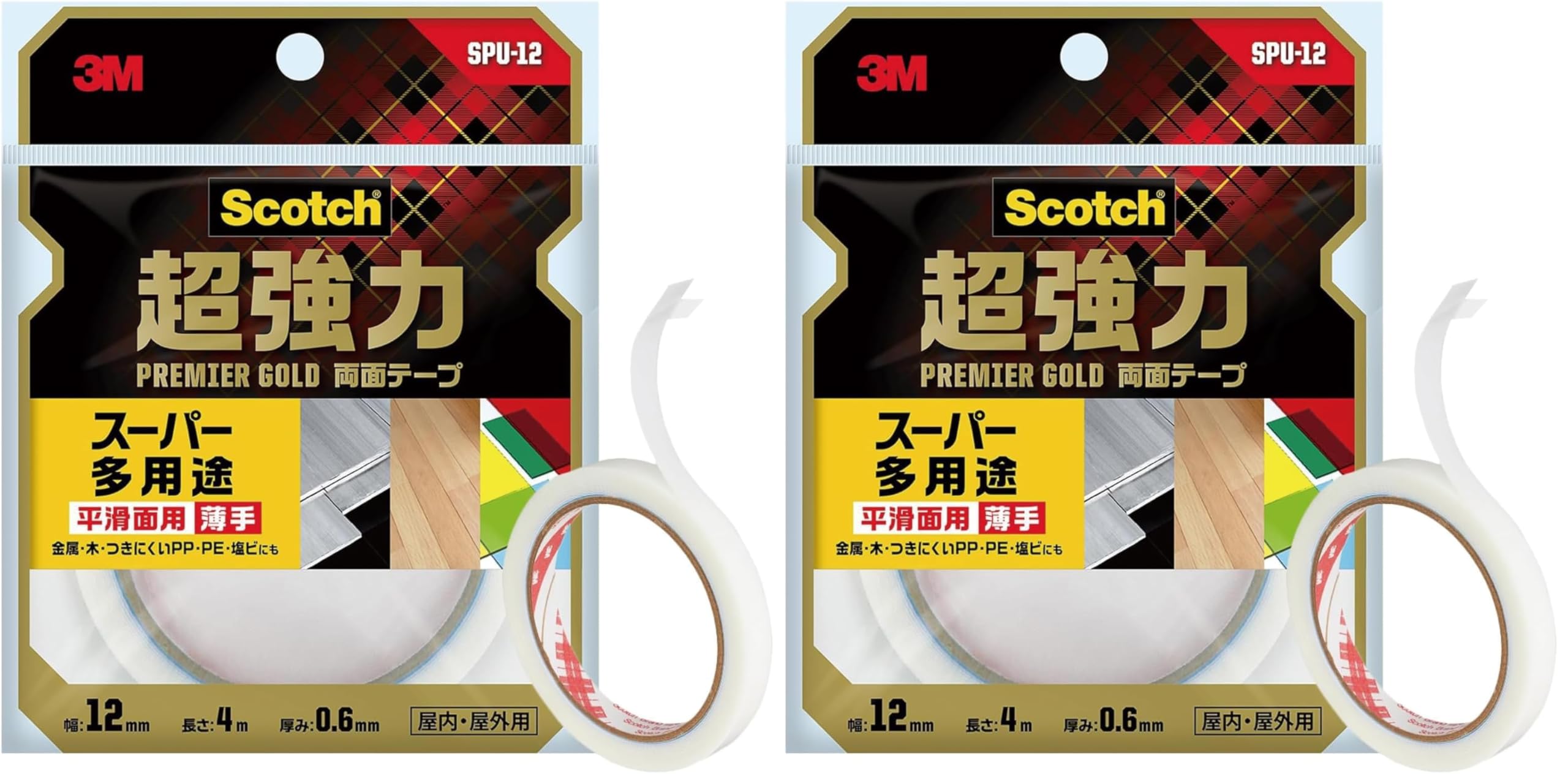 3M 프리미어골드 SPU-12 12mm 4m 초강력 양면테이프 세미롱