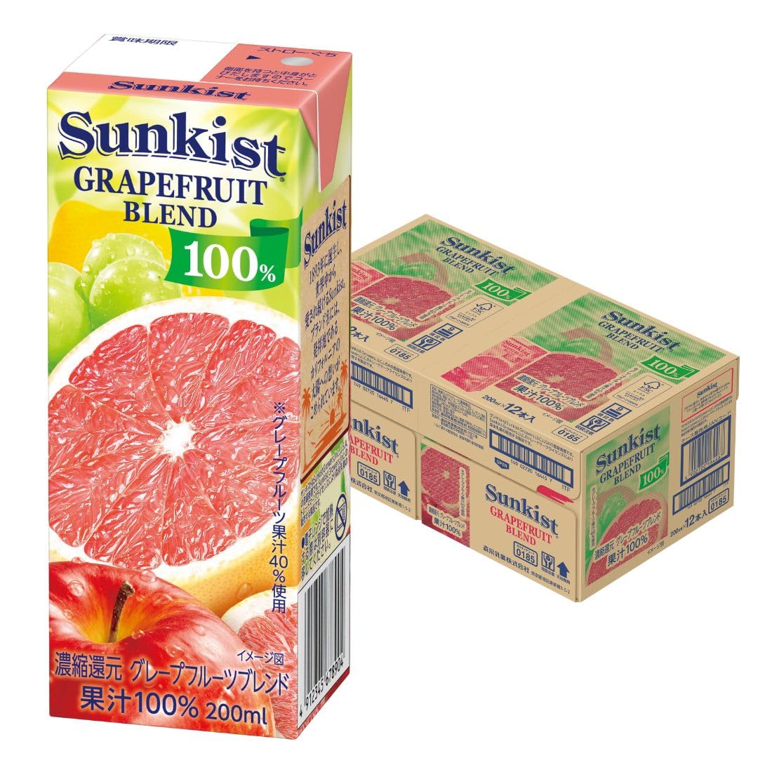 모리나가 썬키스트 그레이프프루트 블렌드 주스 200ml 24팩