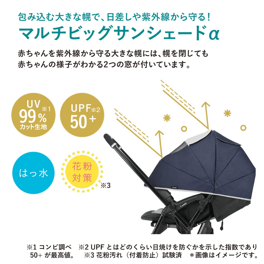 콤비 스고칼 알파 라이트 AX 페더네이비 유모차 2023년형 핸들 조절 불가 이미지 11