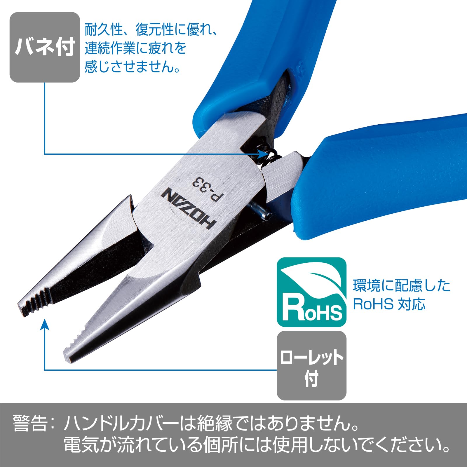 호잔 미니어처 펜치 P-33 강력형 113.5mm 이미지 3