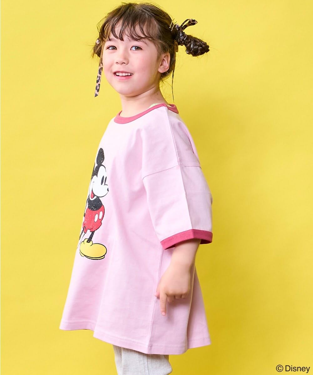 마키즈 미키 레트로 프린트 링거 반팔 티셔츠 B10 오프화이트 120 이미지 7