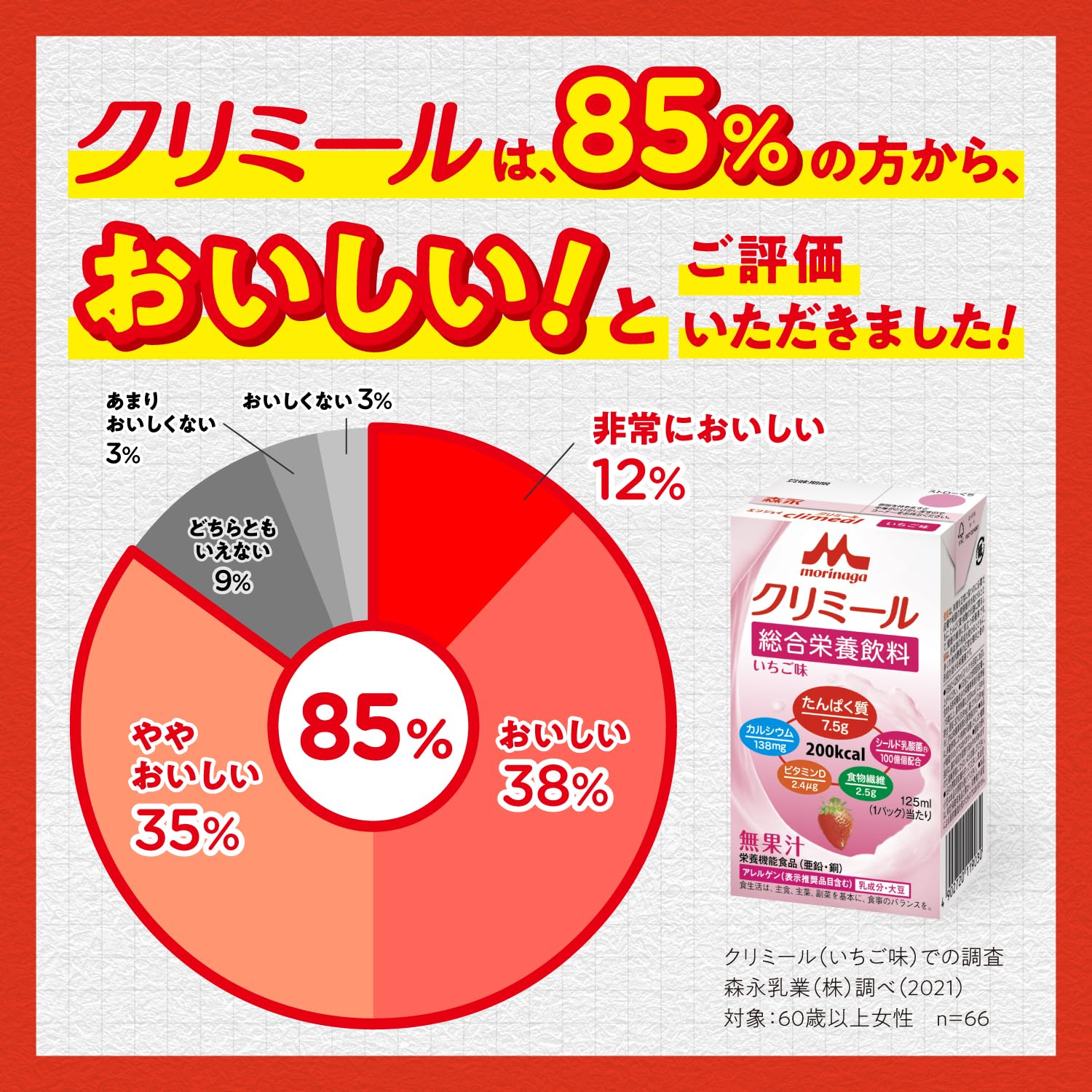 모리나가 엔조이 크리밀 딸기맛 125ml 24팩 영양보충음료 딸기맛 24개입 이미지 4