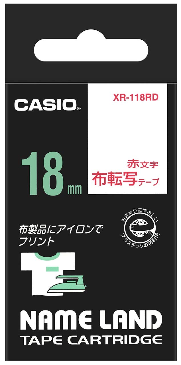 카시오 네임랜드 의류용 천 전사 테이프 18mm XR-118RD 레드 단품 이미지 1