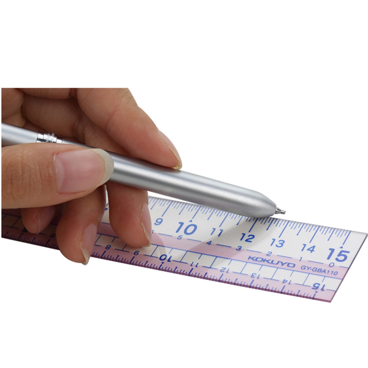 코쿠요 마나비스토 블루 GY-GBA111B 30cm 직선자 재생PET 이미지 3