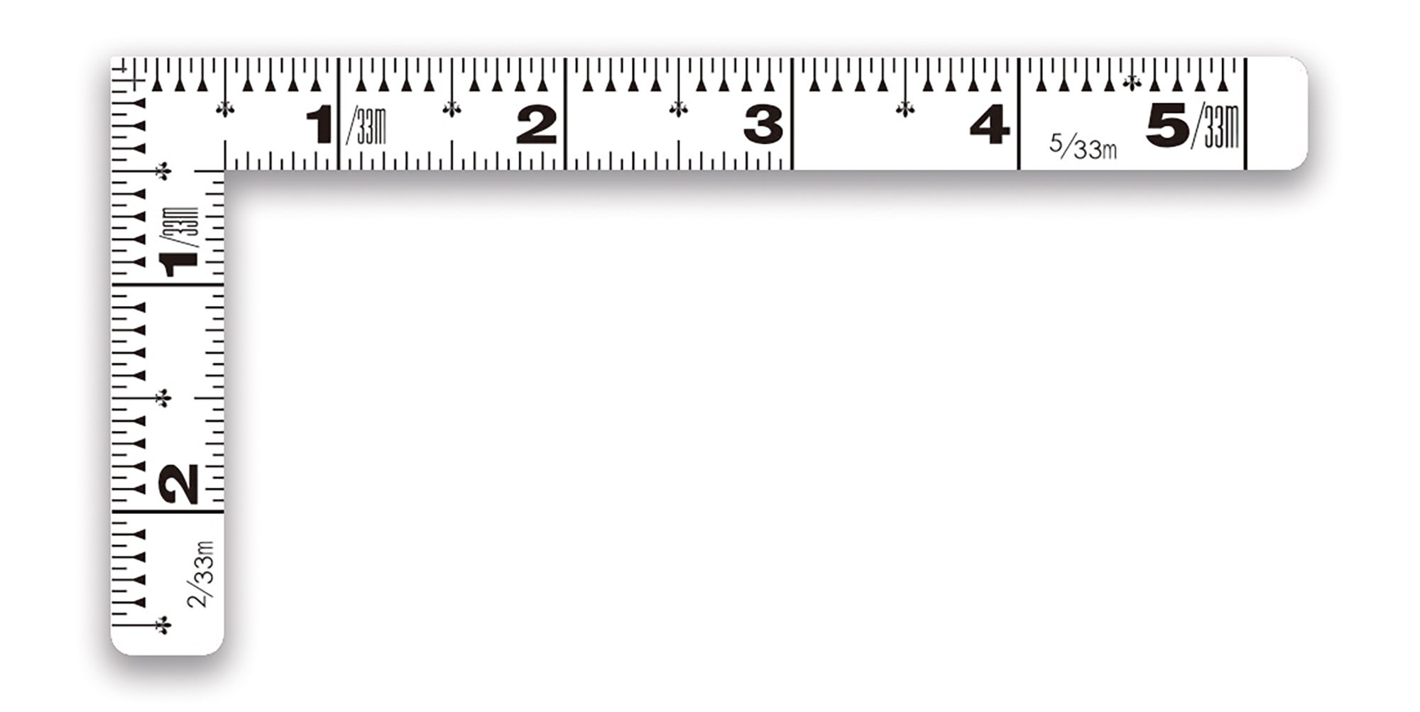 신와 히라피타 화이트 15cm 직각자 11177 병용눈금 이미지 2