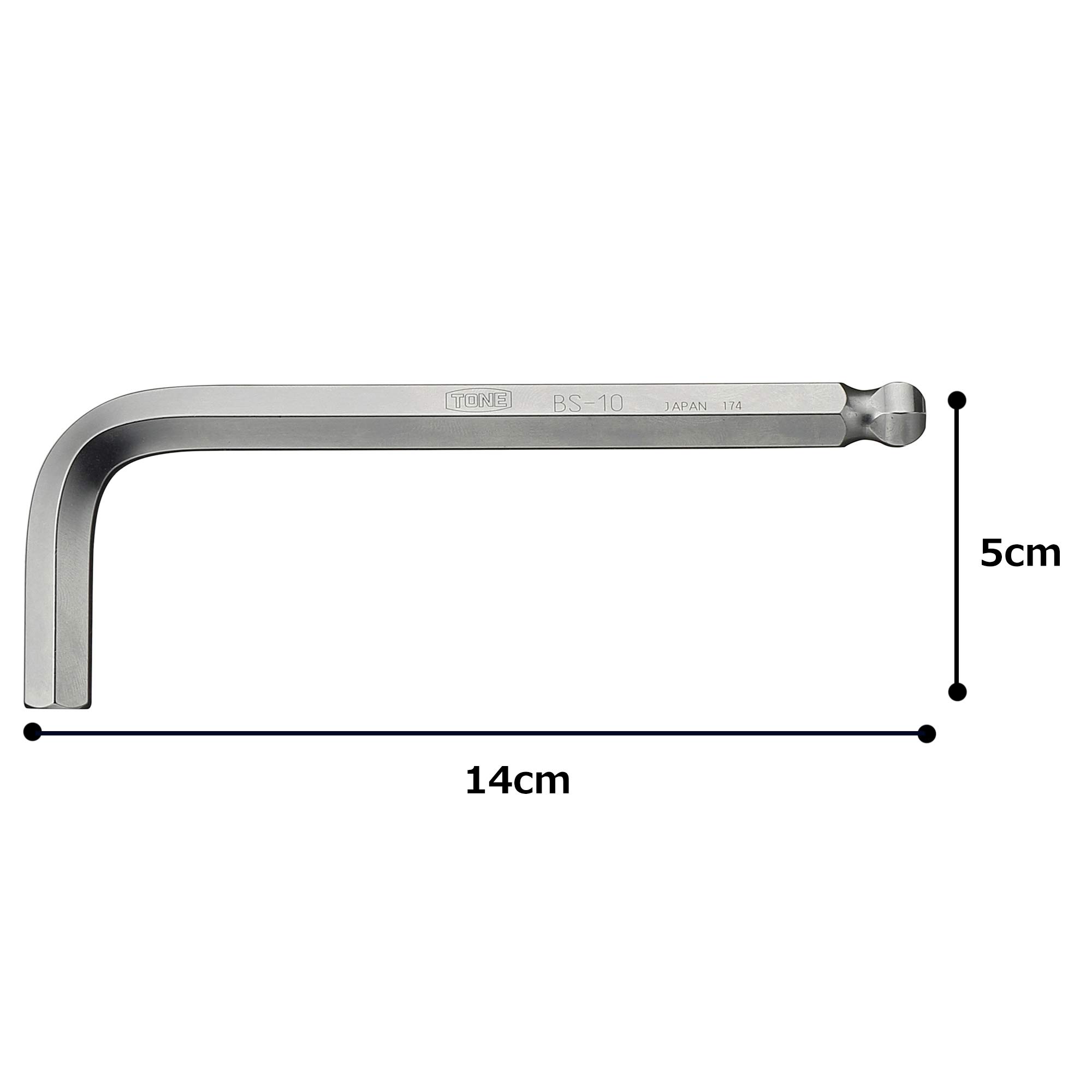 토네 볼포인트 L형 렌치 BS-10 10mm 육각렌치 이미지 4