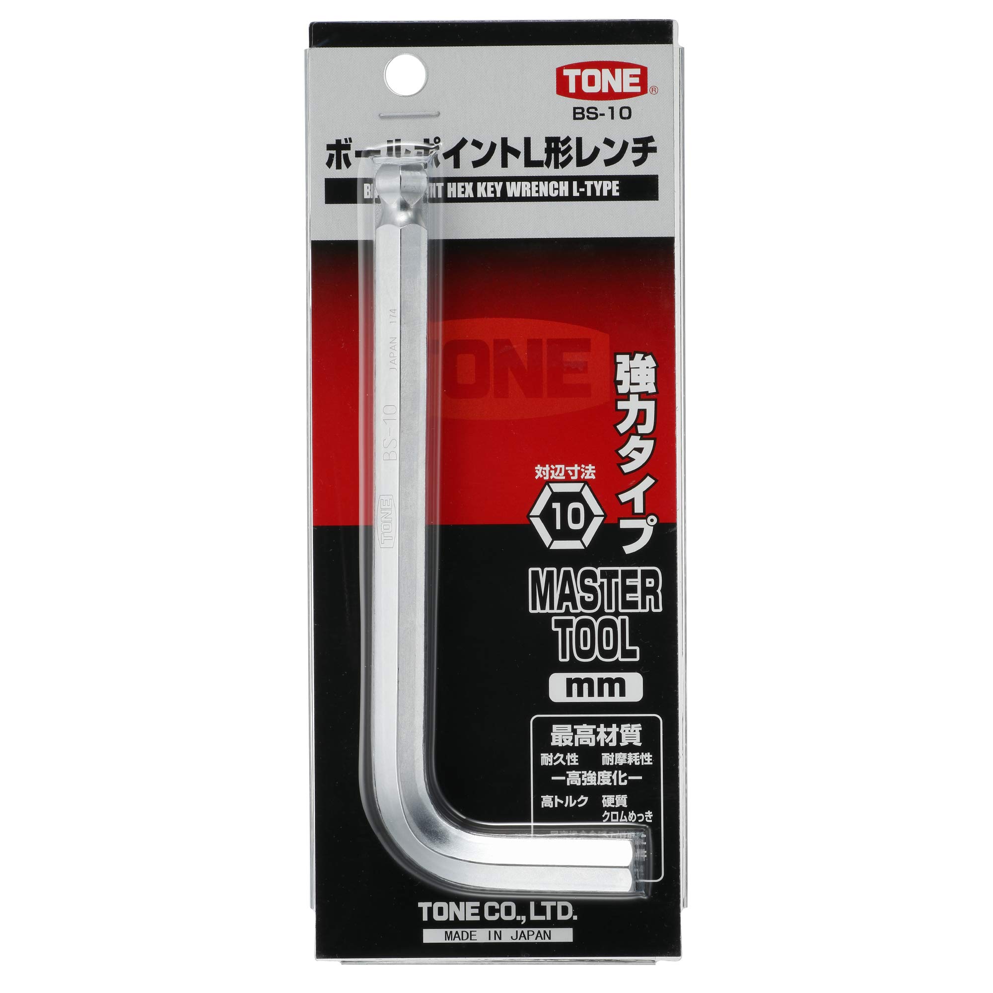 토네 볼포인트 L형 렌치 BS-10 10mm 육각렌치 이미지 3
