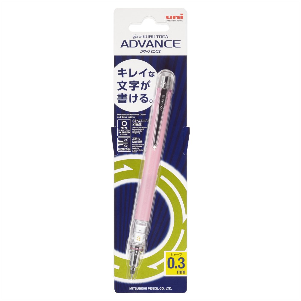 미쓰비시 연필 쿠루토가 어드밴스 베이비핑크 M35591P.68 0.3mm 샤프 2개 이미지 6