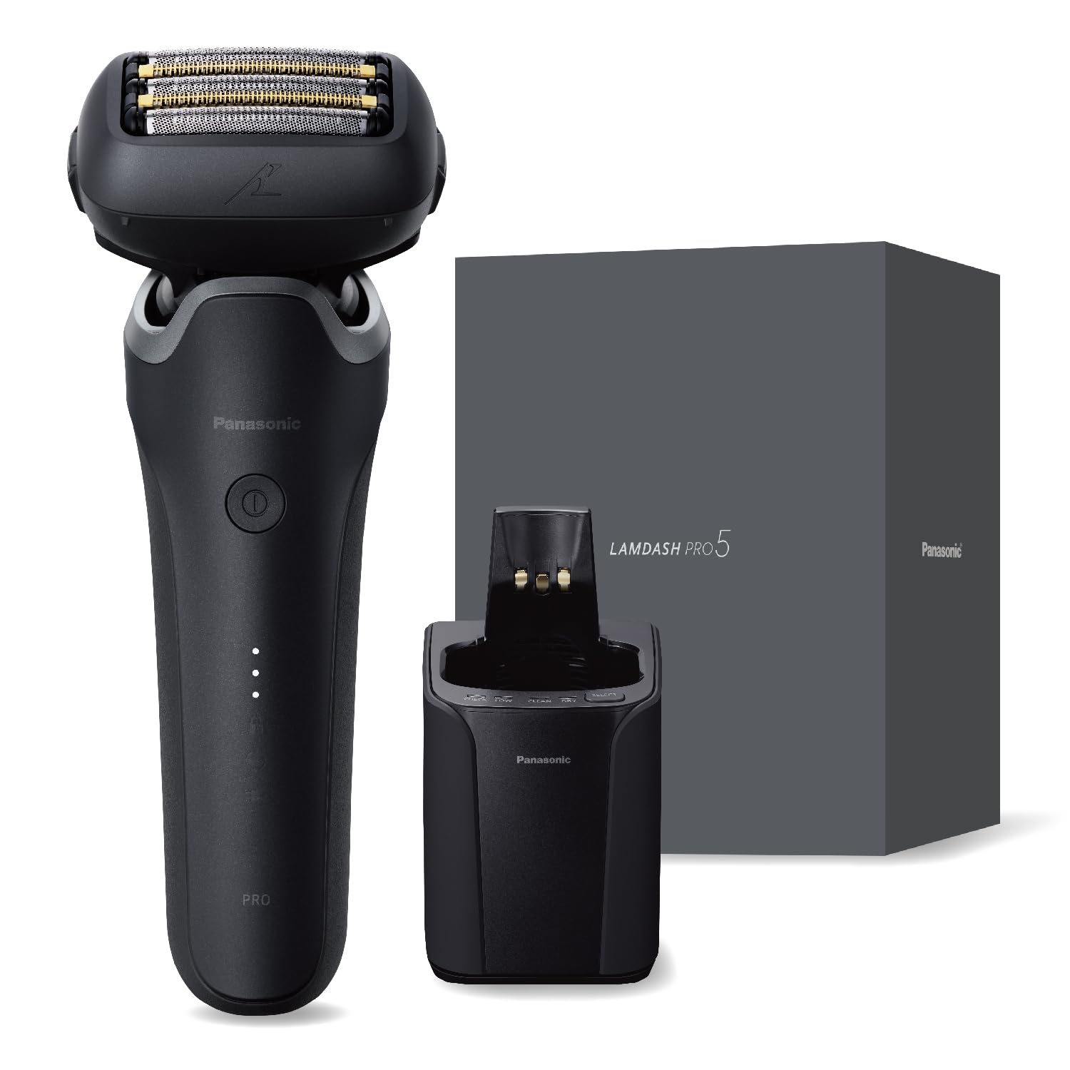 [중고] 파나소닉 람다쉬 PRO 매트블랙 ES-L571D-K 5중날 전기면도기 세척충전기포함