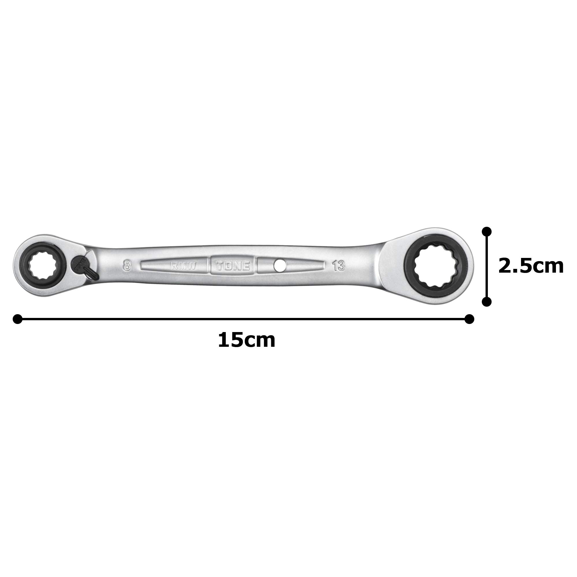 토네 4WAY 라쳇 메가네 렌치 HPRMW-0813 8-13mm 이미지 5