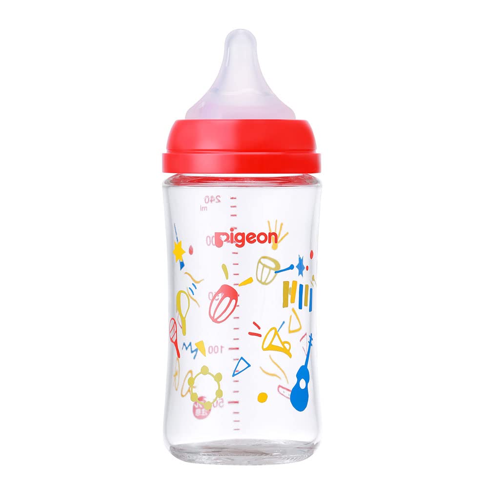 피죤 모유실감 뮤직 내열유리 젖병 240ml 3개월