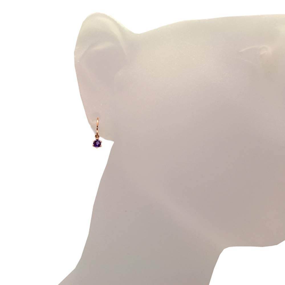 교세라 블루토파즈 K18 핑크골드 3mm 아메리칸 훅 귀걸이 이미지 4