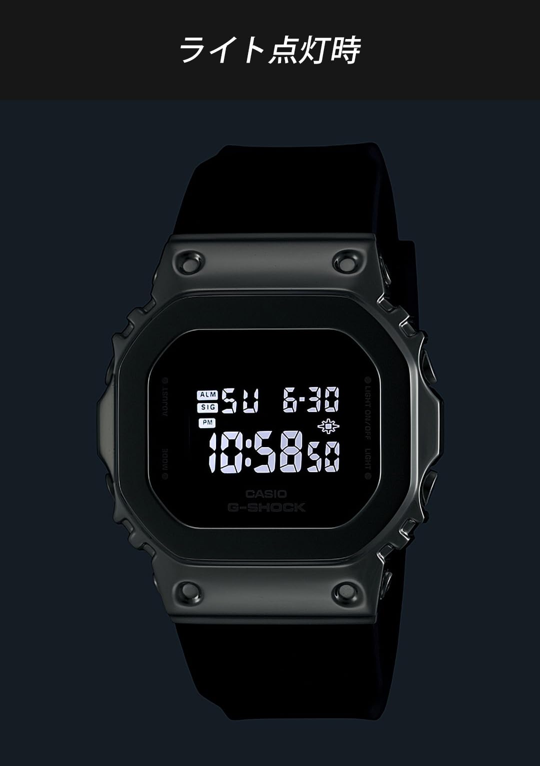카시오 지샥 메탈 커버드 GM-S5600U-1JF 여성용 손목시계 블랙 실버 이미지 2