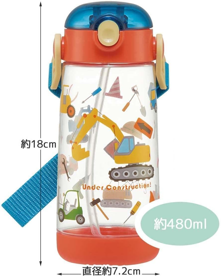 스케이터 PDSH5-A 480ml 어린이 빨대 물통 원터치 투명 실리콘 이미지 2