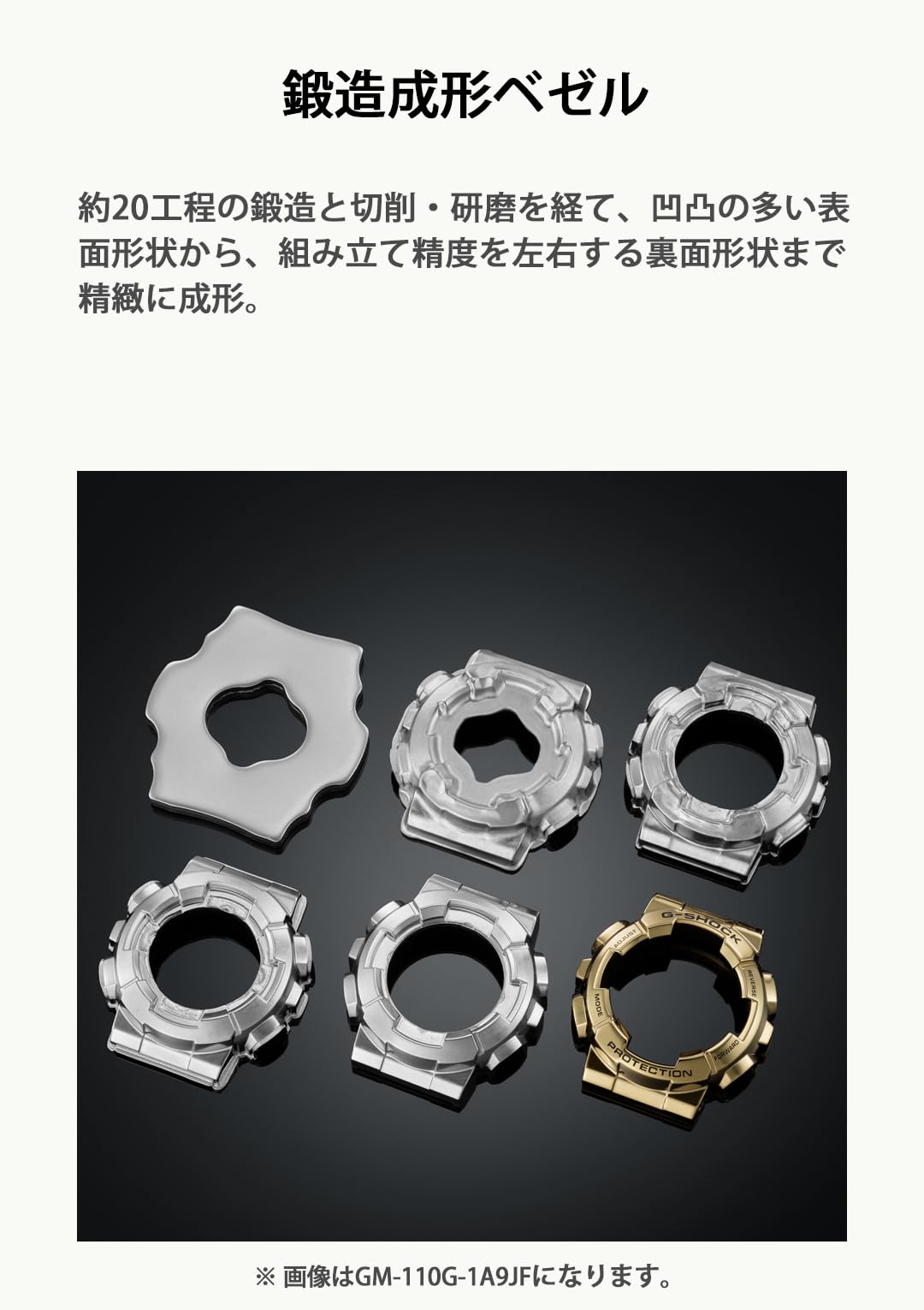 카시오 지샥 메탈 커버드 블랙 GM-110-1AJF 아날로그 디지털 시계 블랙 실버 이미지 5