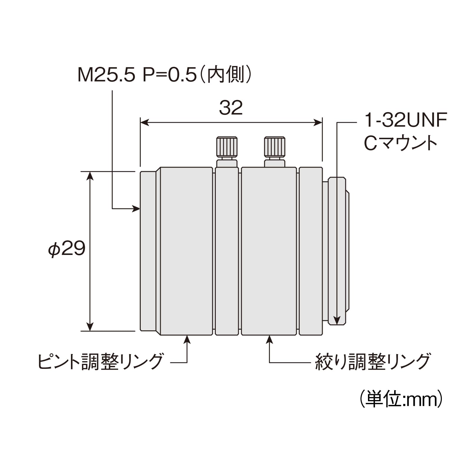 호잔 L-600 시리즈 L-600-25 C마운트 작동거리 250mm-∞ 초점거리 25mm 이미지 3