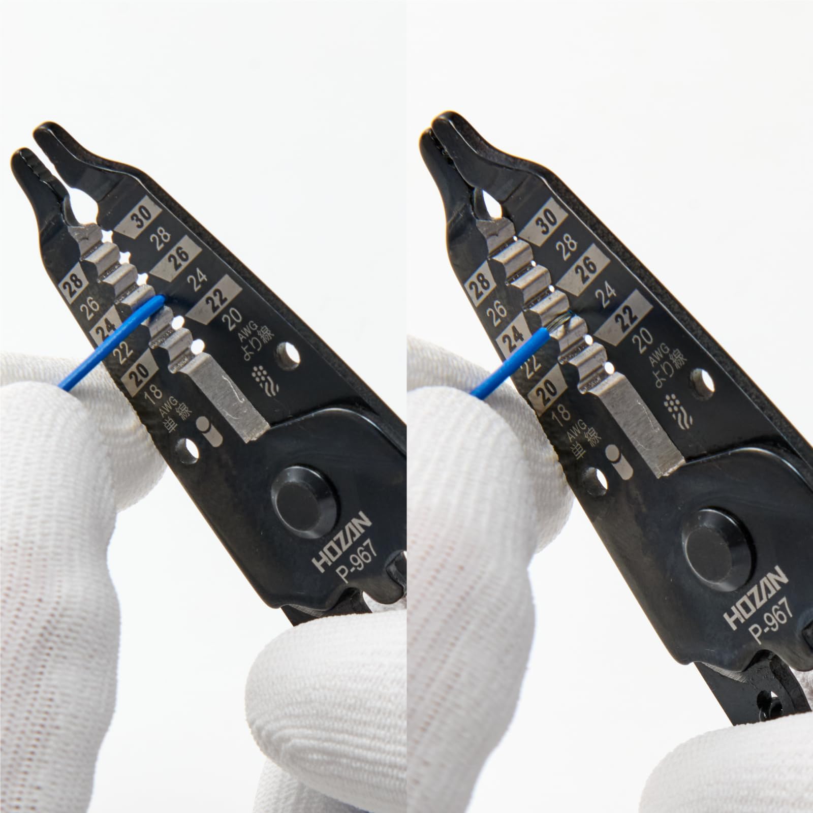 호잔 P-967 와이어 스트리퍼 163mm 세선용 스토퍼 포함 이미지 2