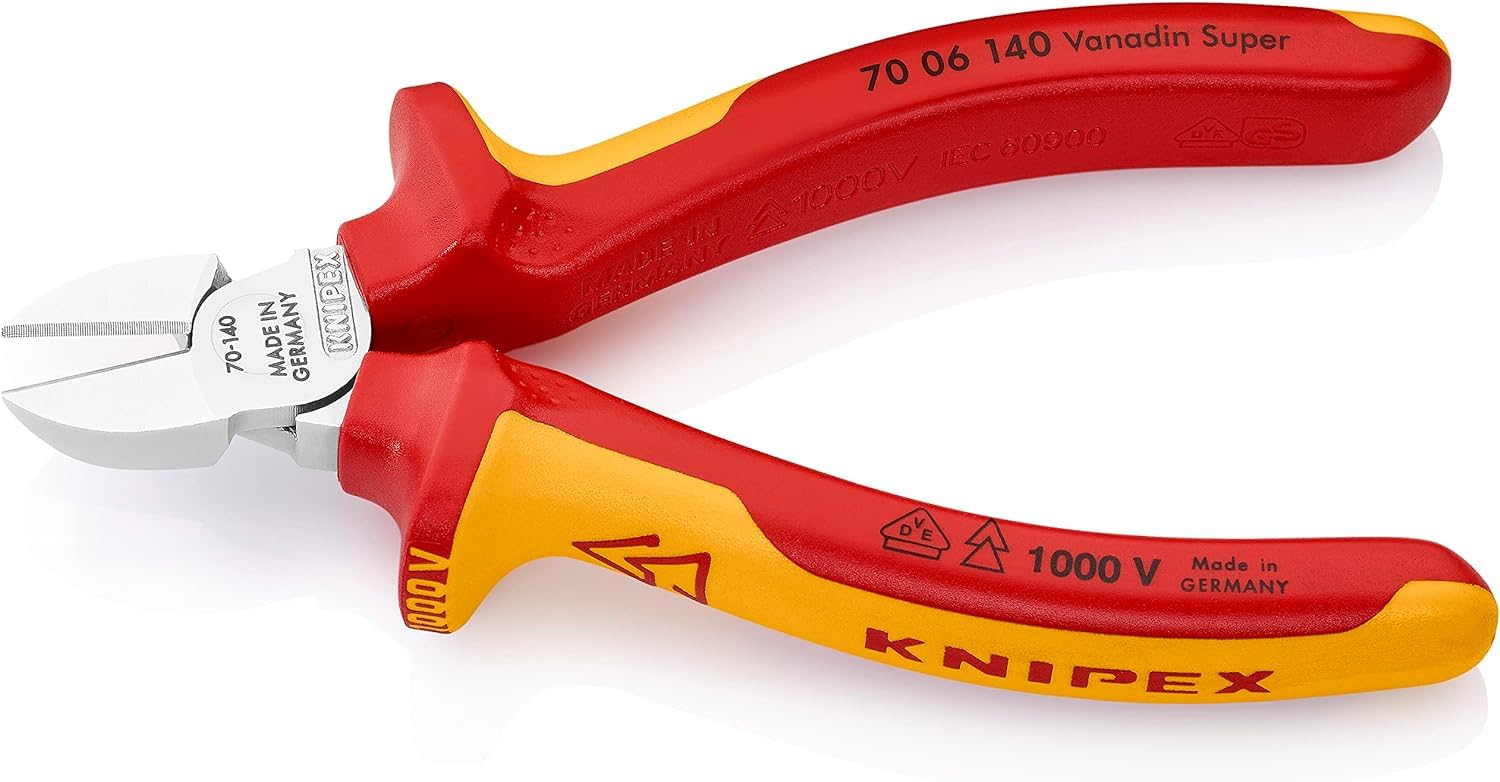 크니펙스 7006140 140mm 사선 니퍼 1000V 절연 핸들 140mm 크롬 이미지 2