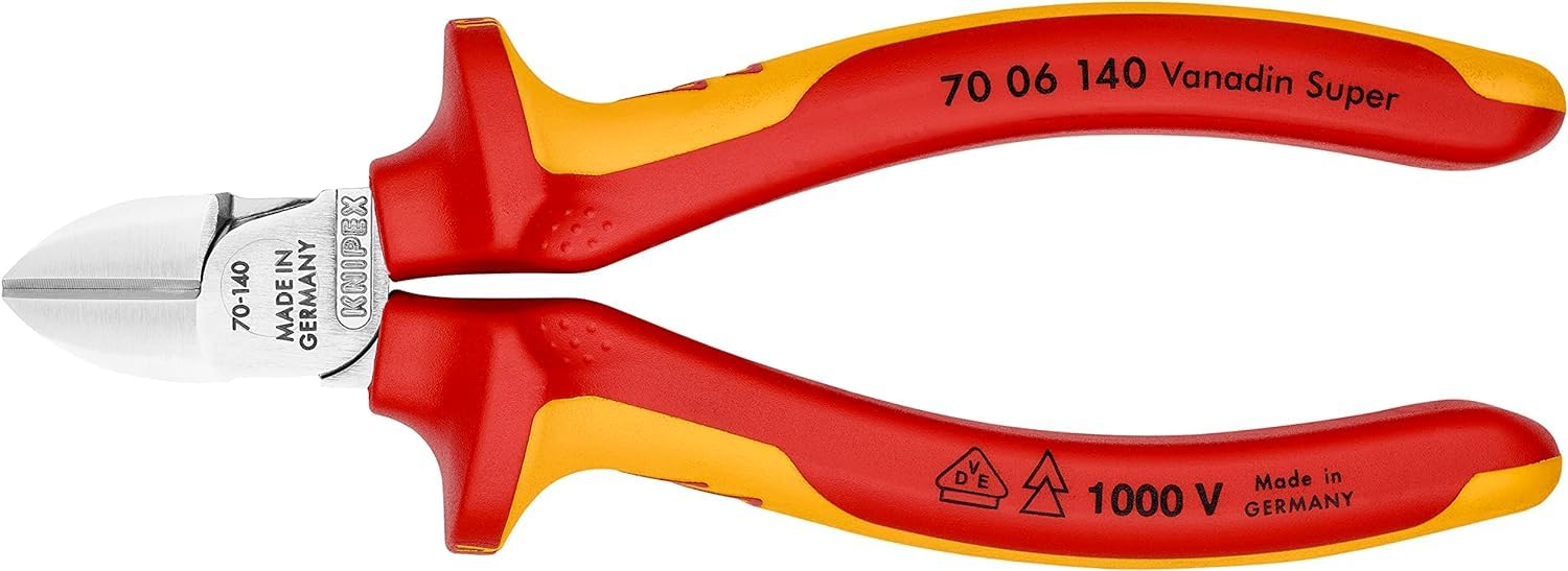 크니펙스 7006140 140mm 사선 니퍼 1000V 절연 핸들 140mm 크롬 이미지 3