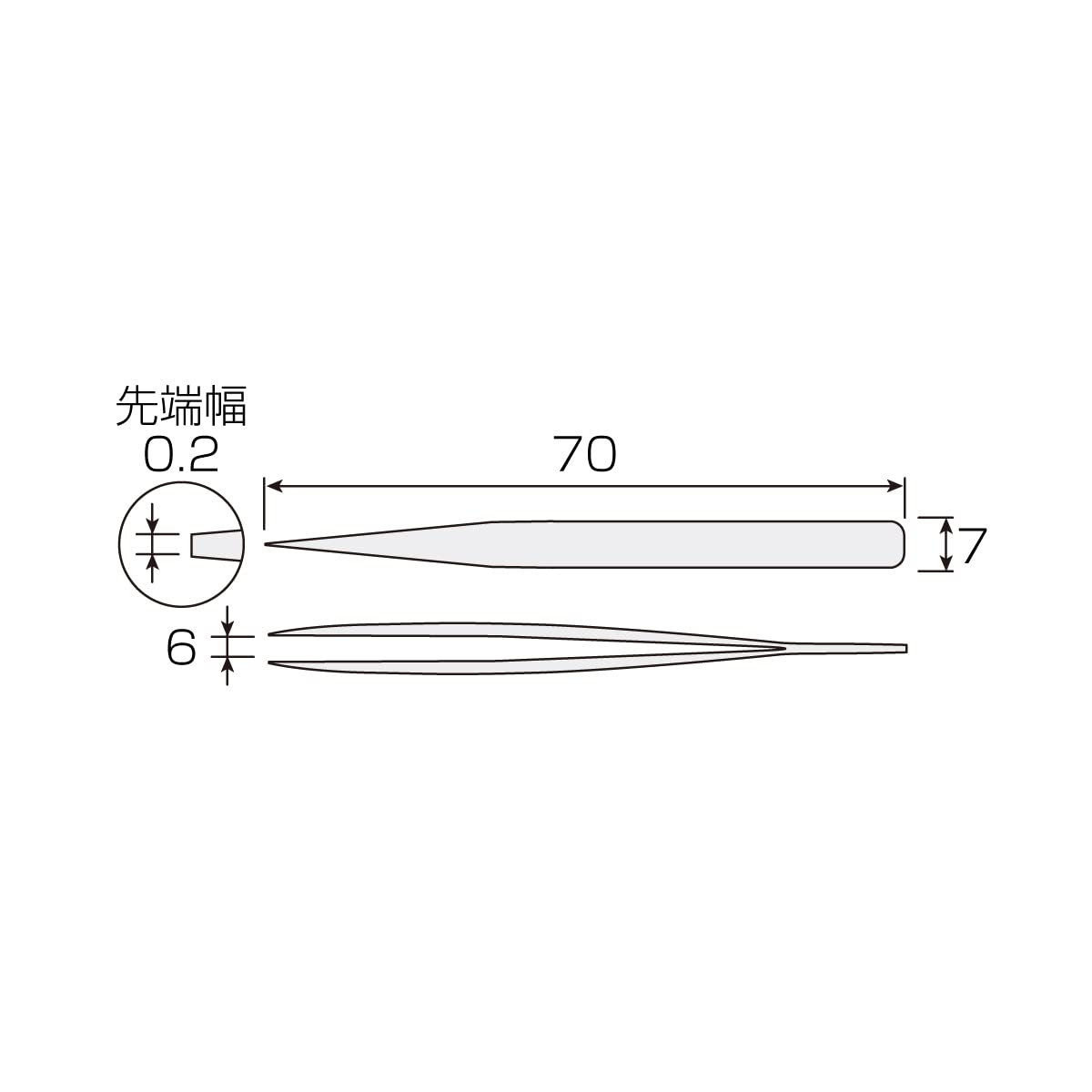 호잔 P-653 정밀 핀셋 70mm 비자성 쇼트타입 이미지 6