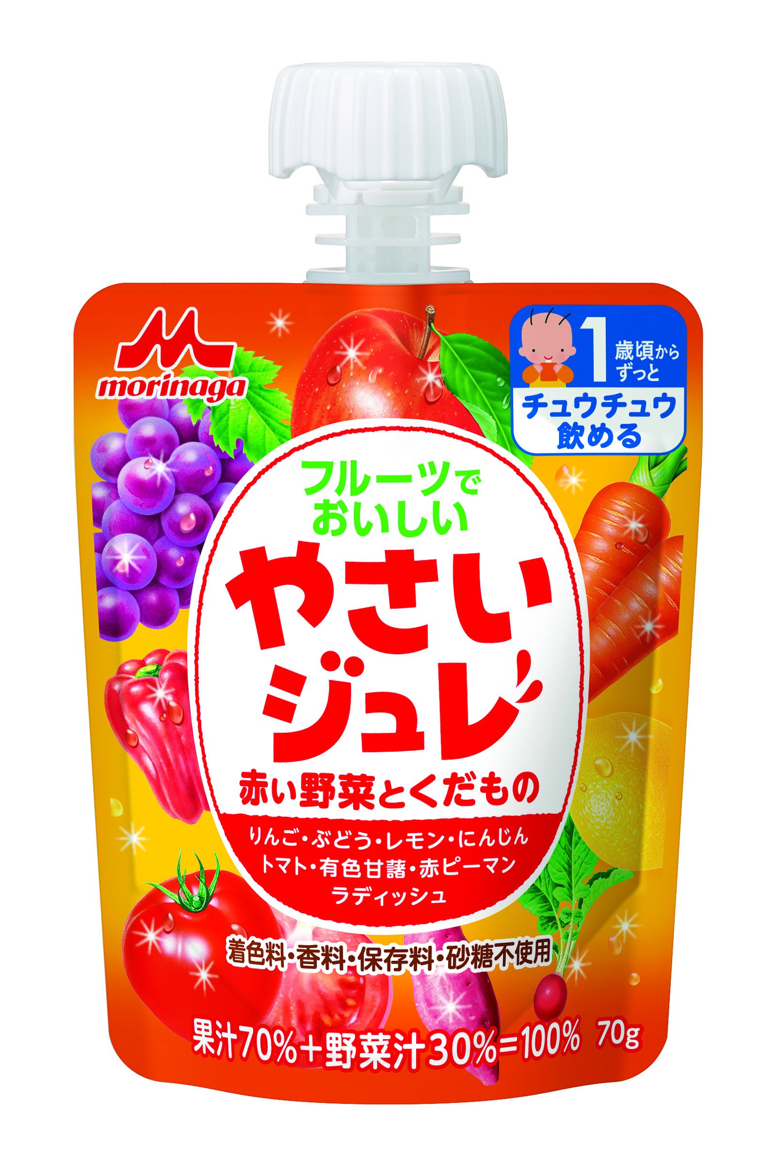 모리나가 과일 야채젤리 빨간 채소와 과일 70g 그레이프 70g