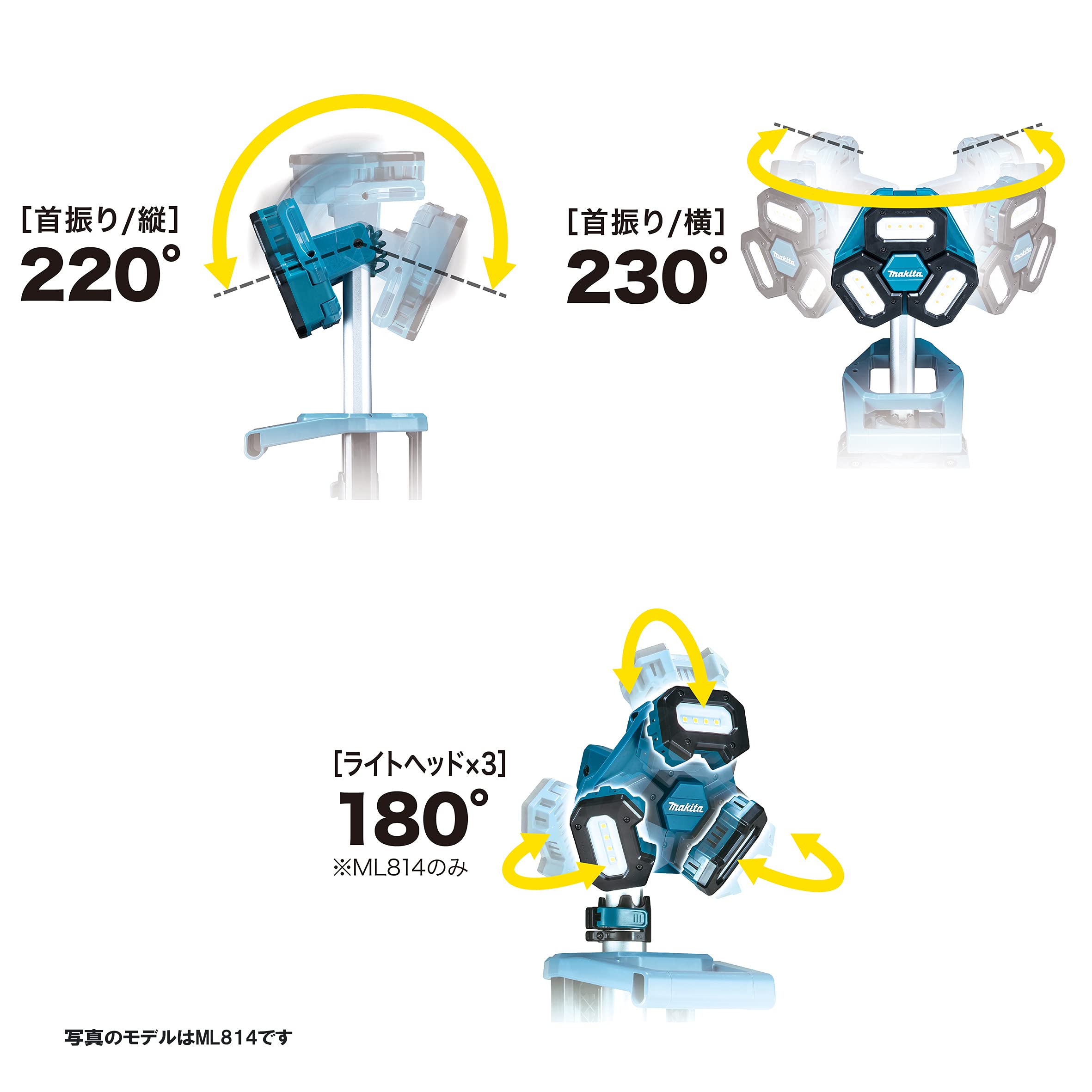 마키타 ML814 블루 충전식 타워 라이트 베어툴 이미지 4
