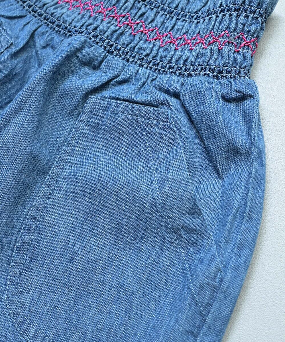 마키즈 데님 스모킹 큐롯 팬츠 Ｃ７０네이비 100 이미지 8