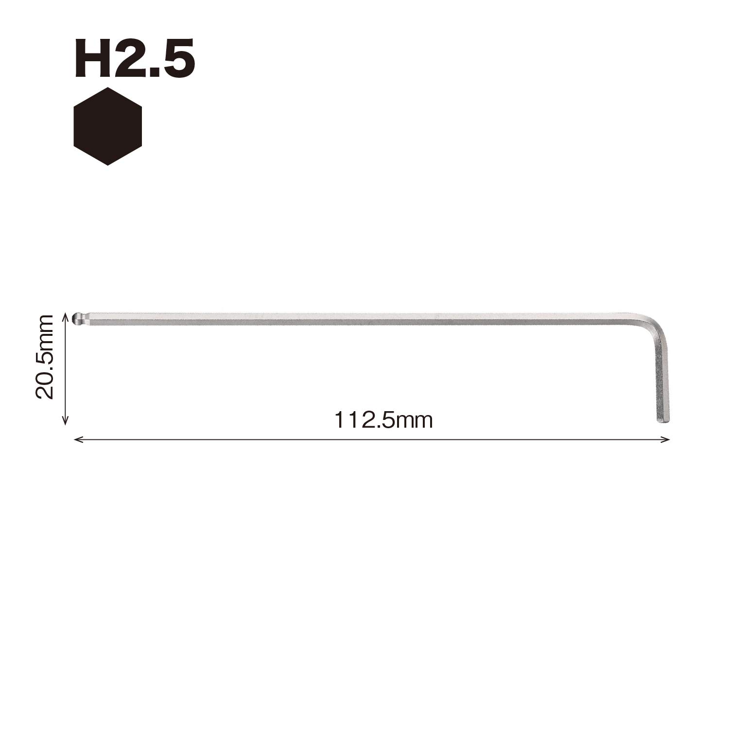 베셀 8300BP-L 2.5mm 볼포인트 L형 렌치 롱타입 이미지 2