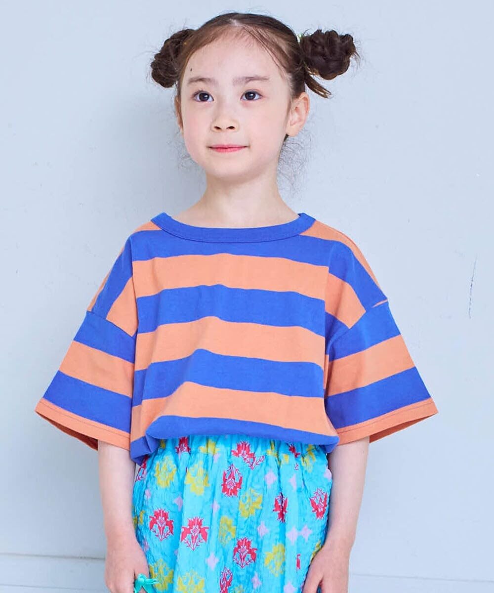 마키즈 와이드 보더 반팔 티셔츠 C22 블루 보더 90 이미지 2