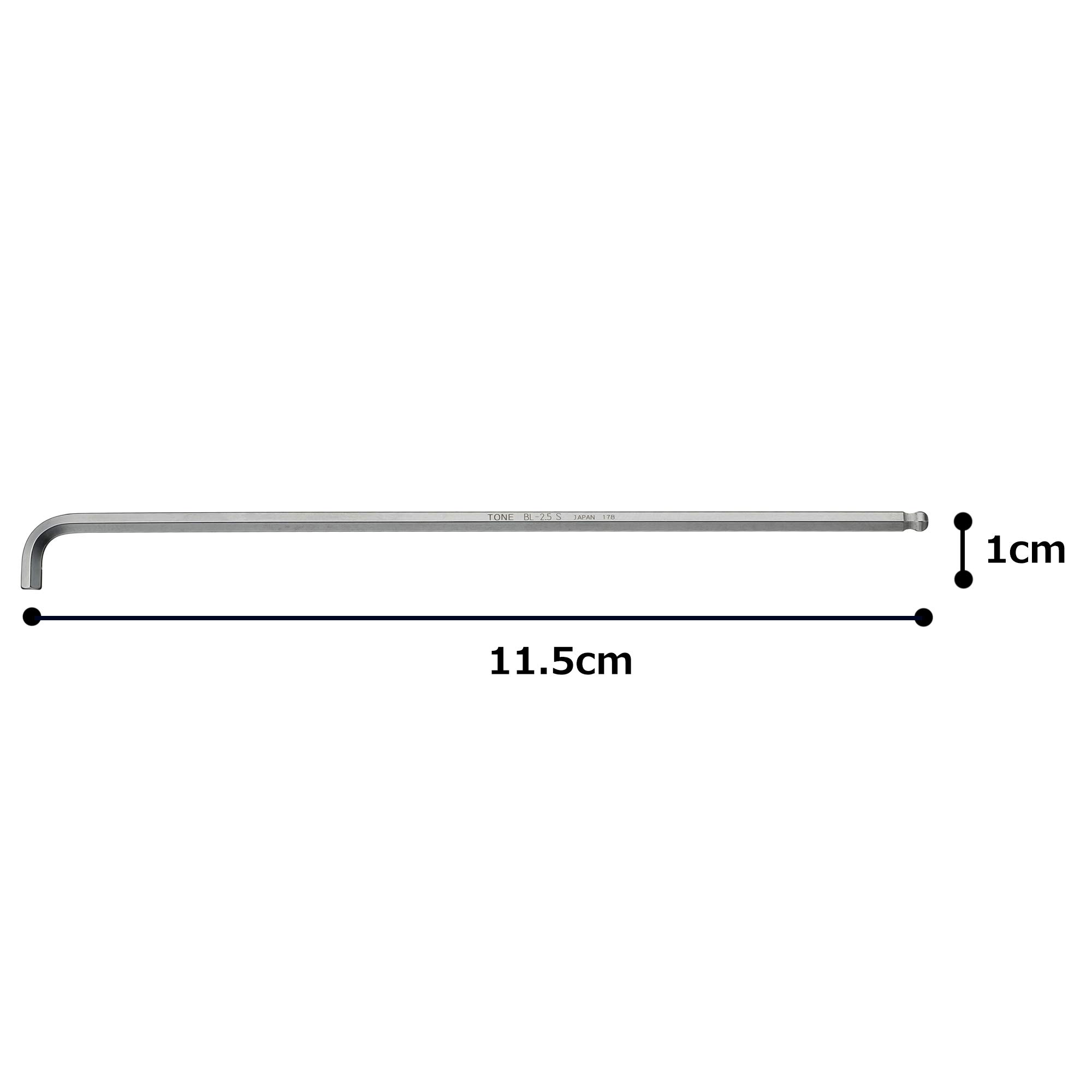 토네 볼포인트 숏 롱 L형 육각렌치 BL-2.5S 2.5mm 이미지 3