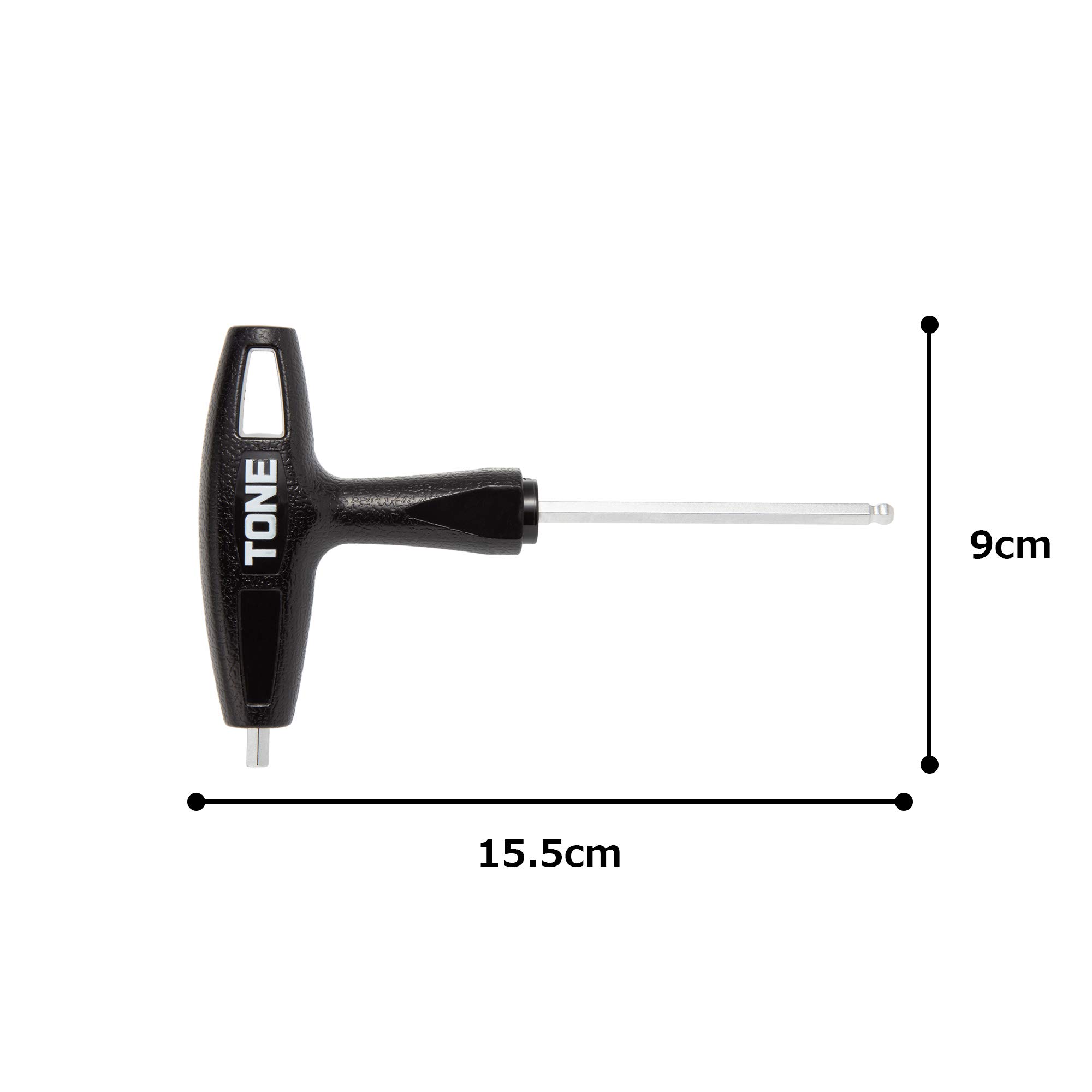 토네 그립 볼포인트 육각렌치 TGBHW-05 5mm 블랙 이미지 4