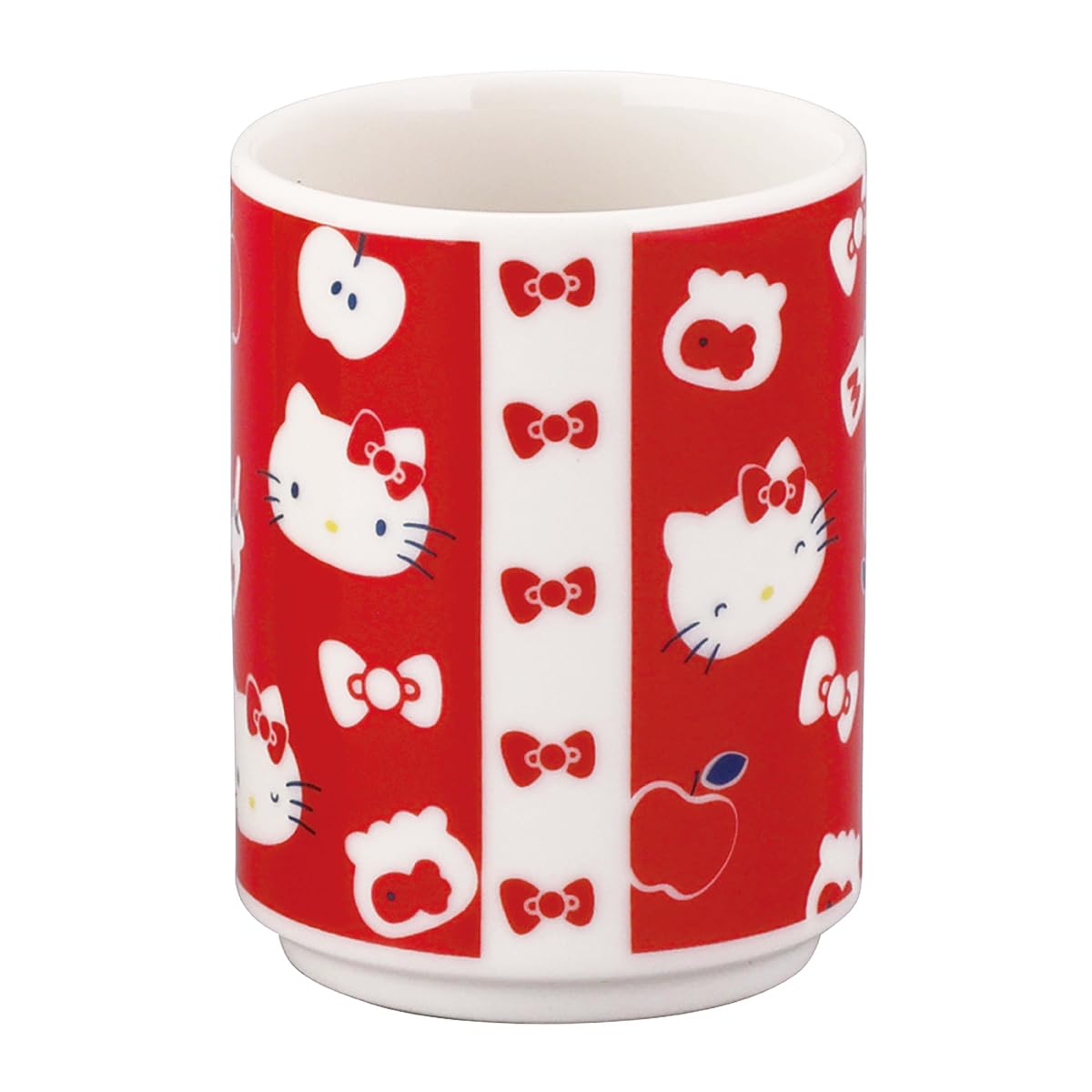 야마카 이로도리 헬로키티 HK203-327 300ml 스시 찻잔 레드 이미지 2